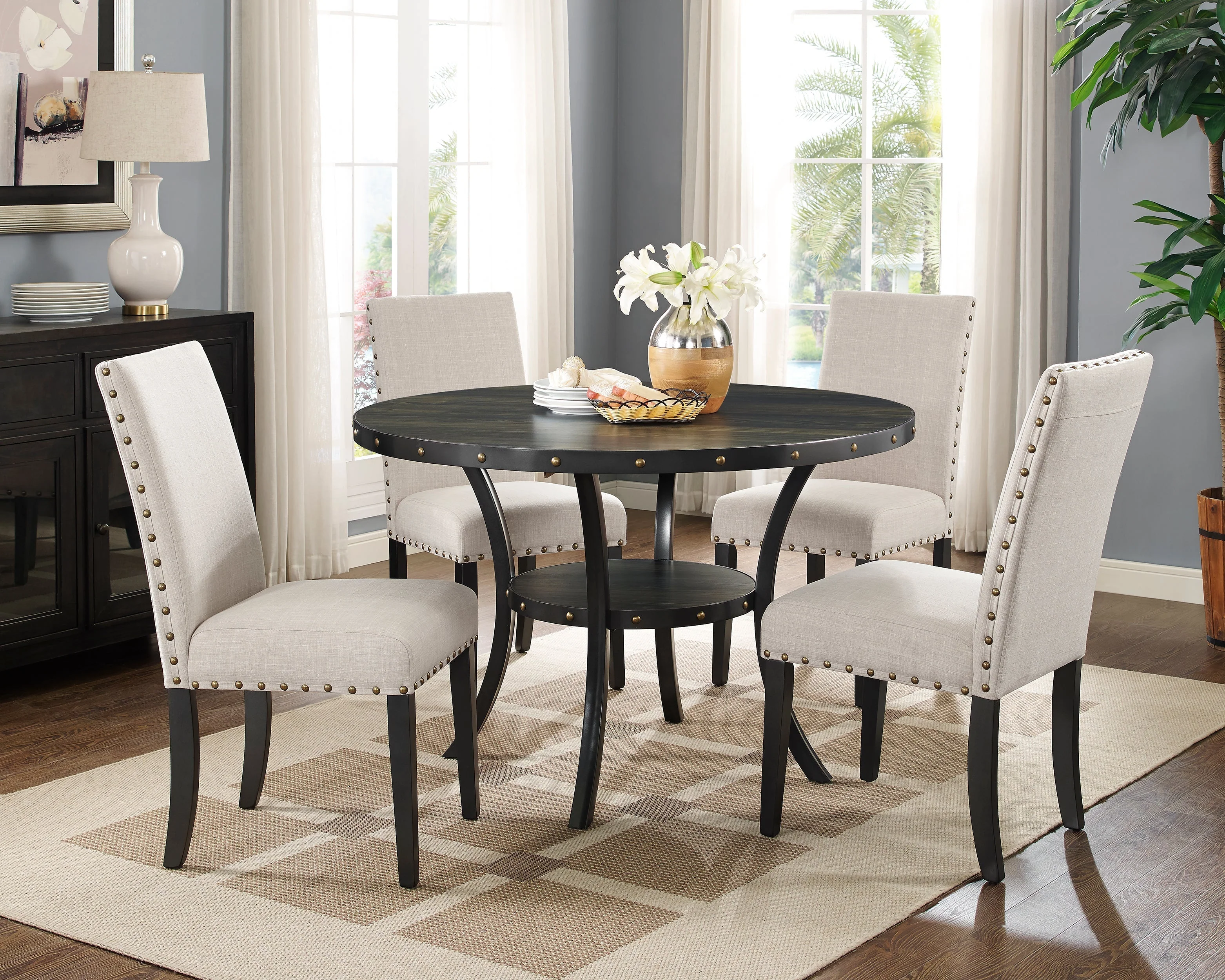 Eleanor Upholstered Dining Chairs with Nailhead Trim - Set of 2 - Image 7