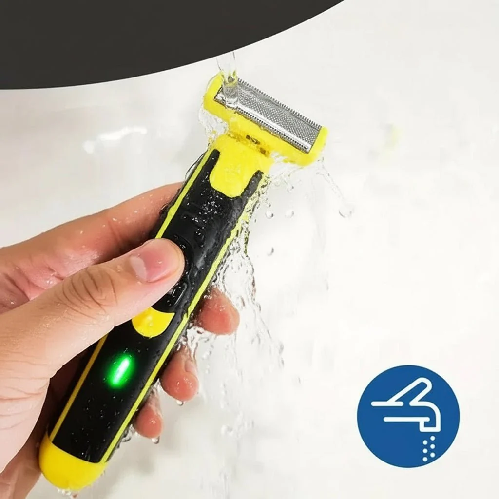 Electric Body Groomer Rechargeable Wet Dry Shaver with Guide Combs - Image 2