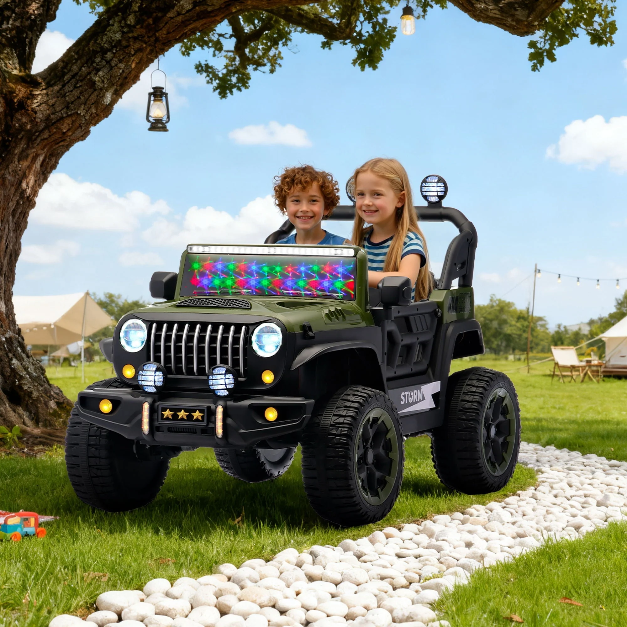 Electric Car With Remote Control, Colorful LED Lights, USB & MP3 - Image 10