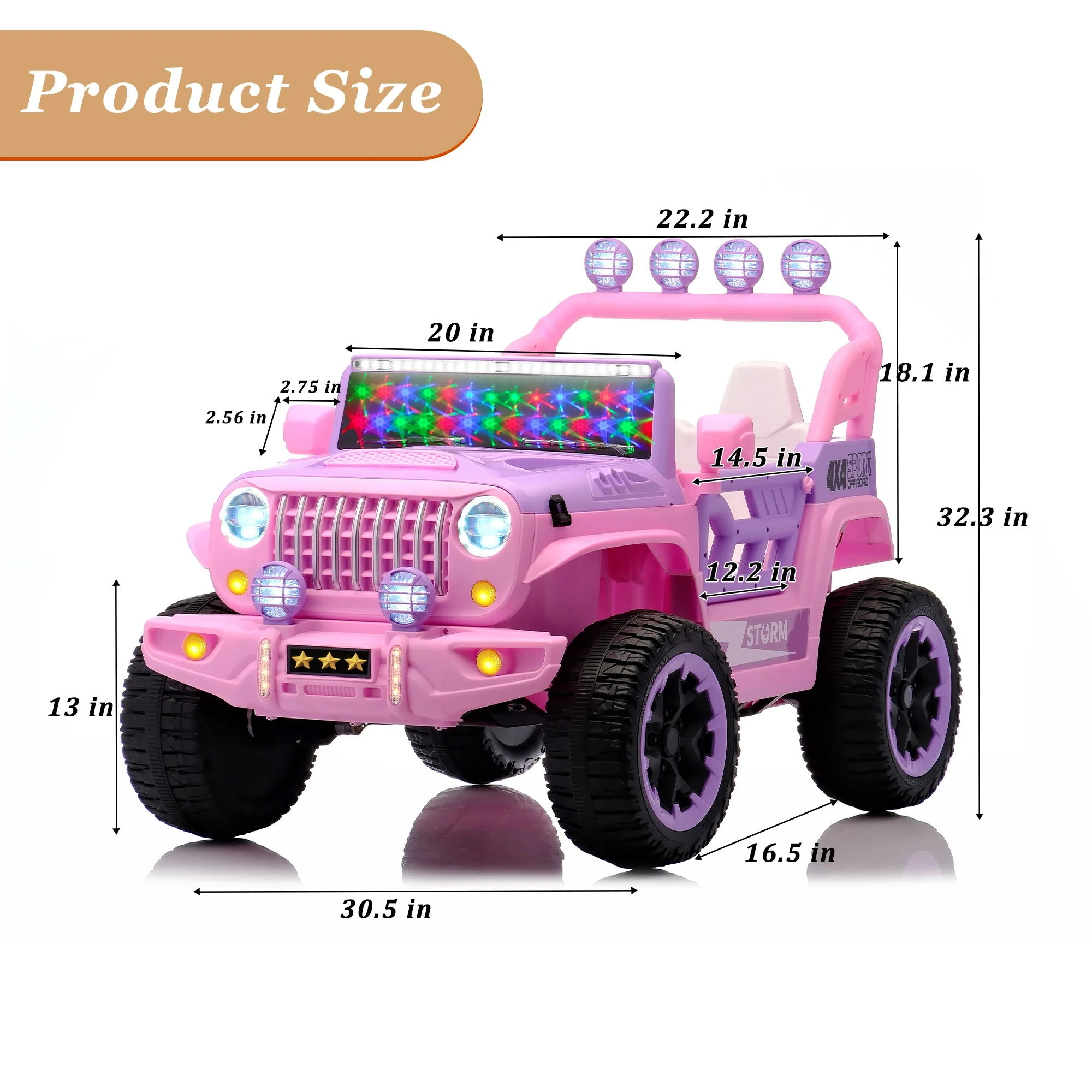 Electric Car With Remote Control, Colorful LED Lights, USB & MP3 - Image 14