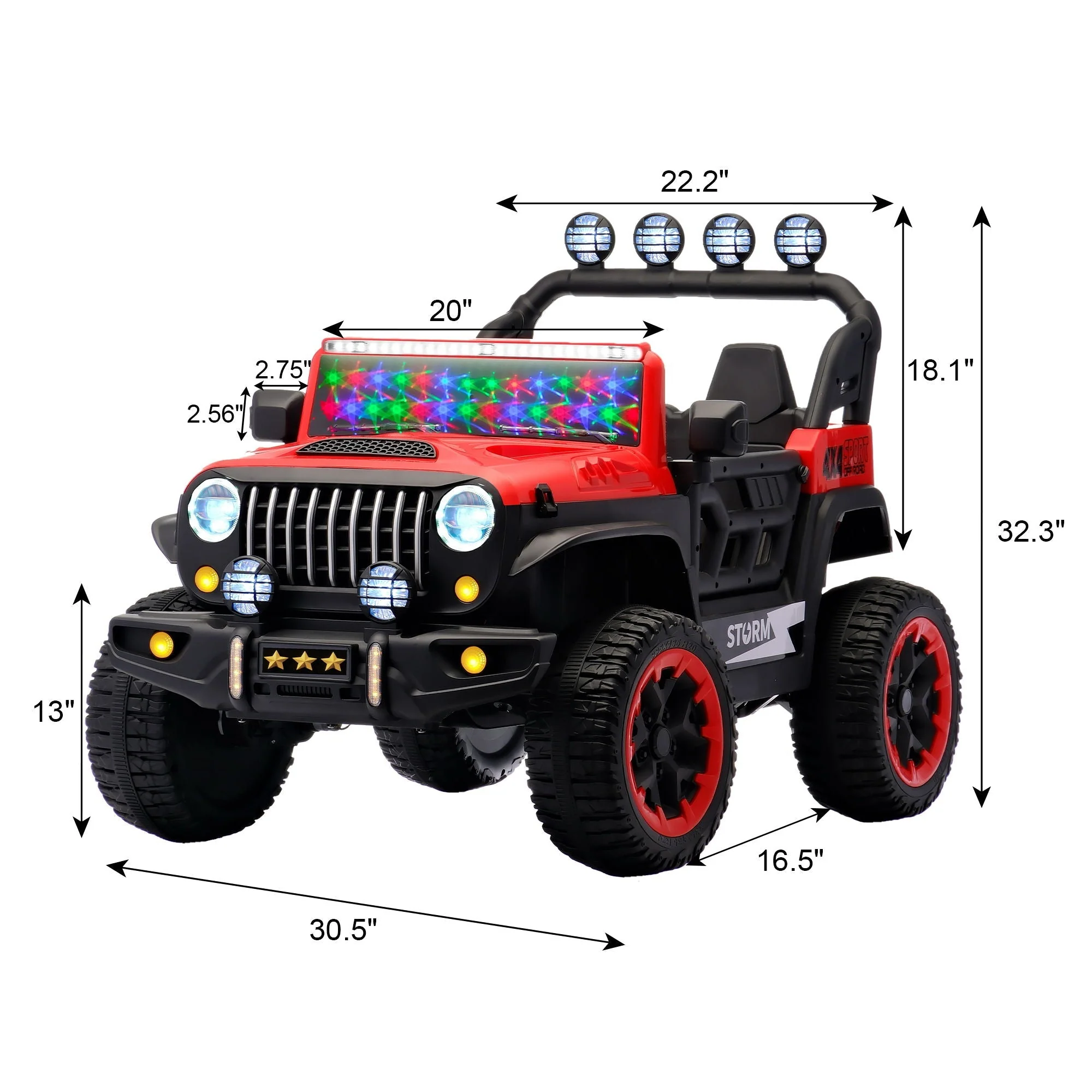 Electric Car With Remote Control, Colorful LED Lights, USB & MP3 - Image 16