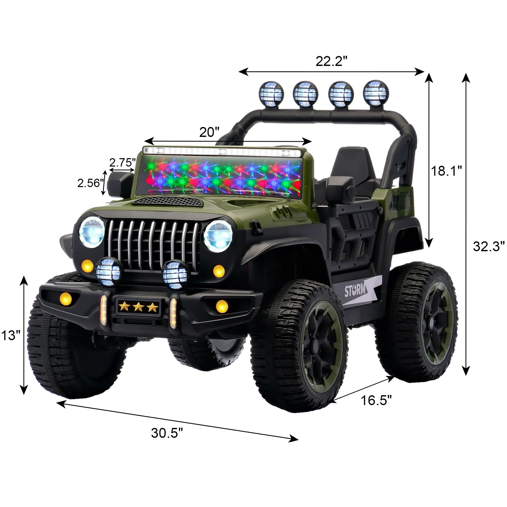 Electric Car With Remote Control, Colorful LED Lights, USB & MP3 - Image 6
