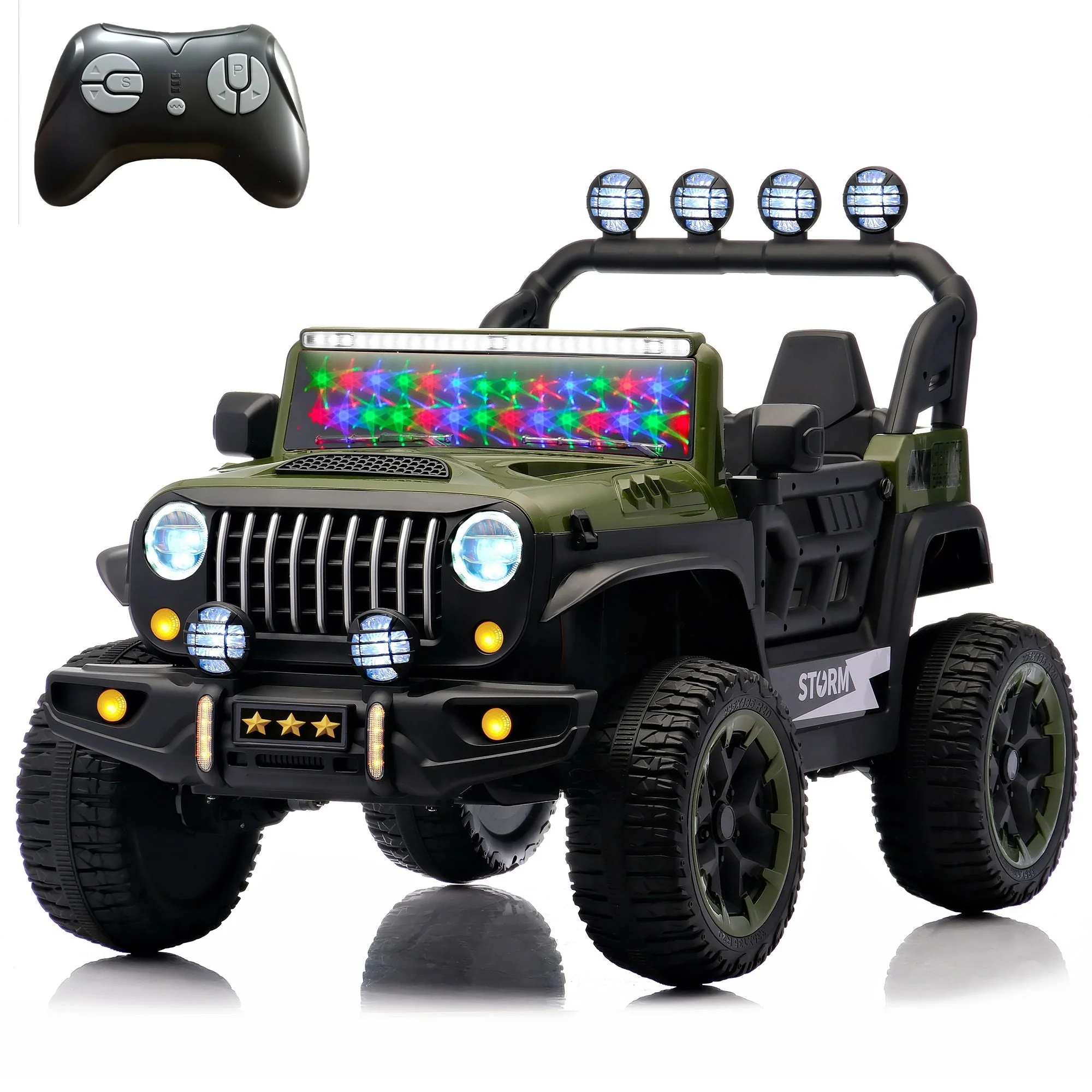 Electric Car With Remote Control, Colorful LED Lights, USB & MP3 - Image 7