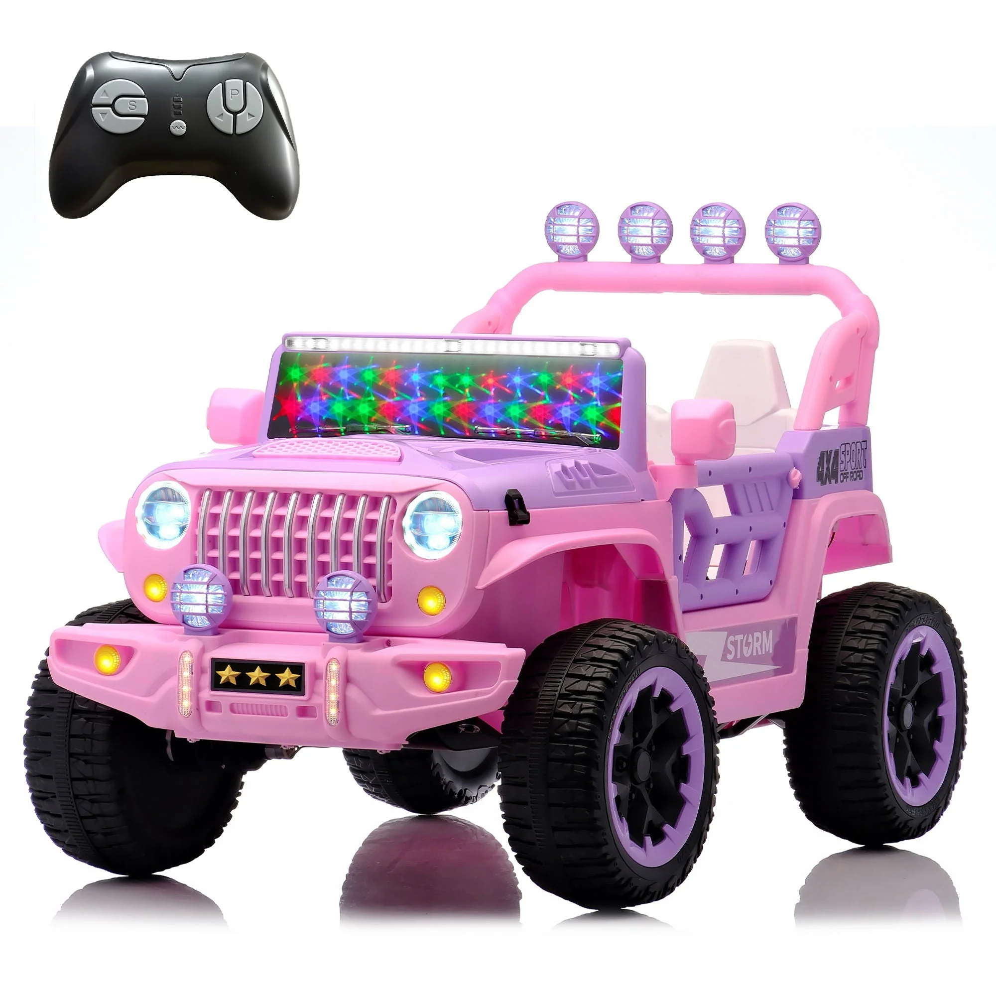Electric Car With Remote Control, Colorful LED Lights, USB & MP3 - Image 8