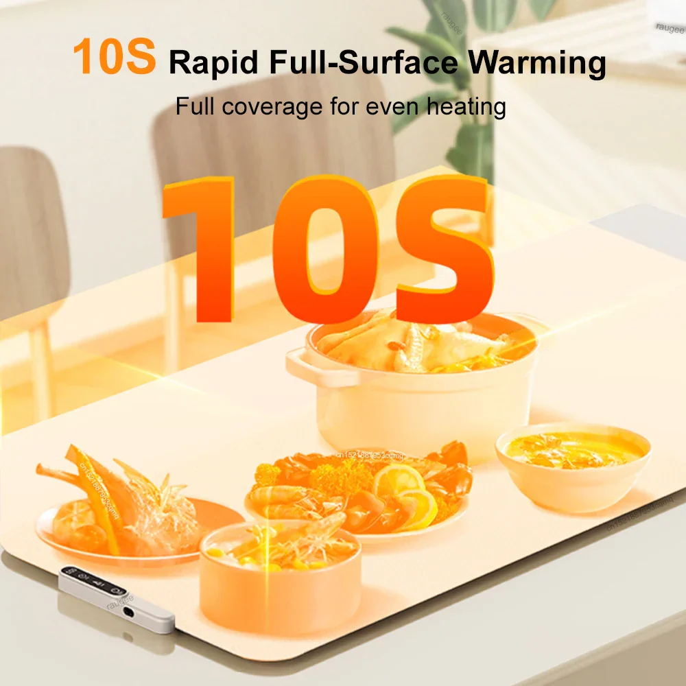 Electric Food Warmer Mat Foldable Silicone Tray 6 Temp Fast Heating Plate - Image 3