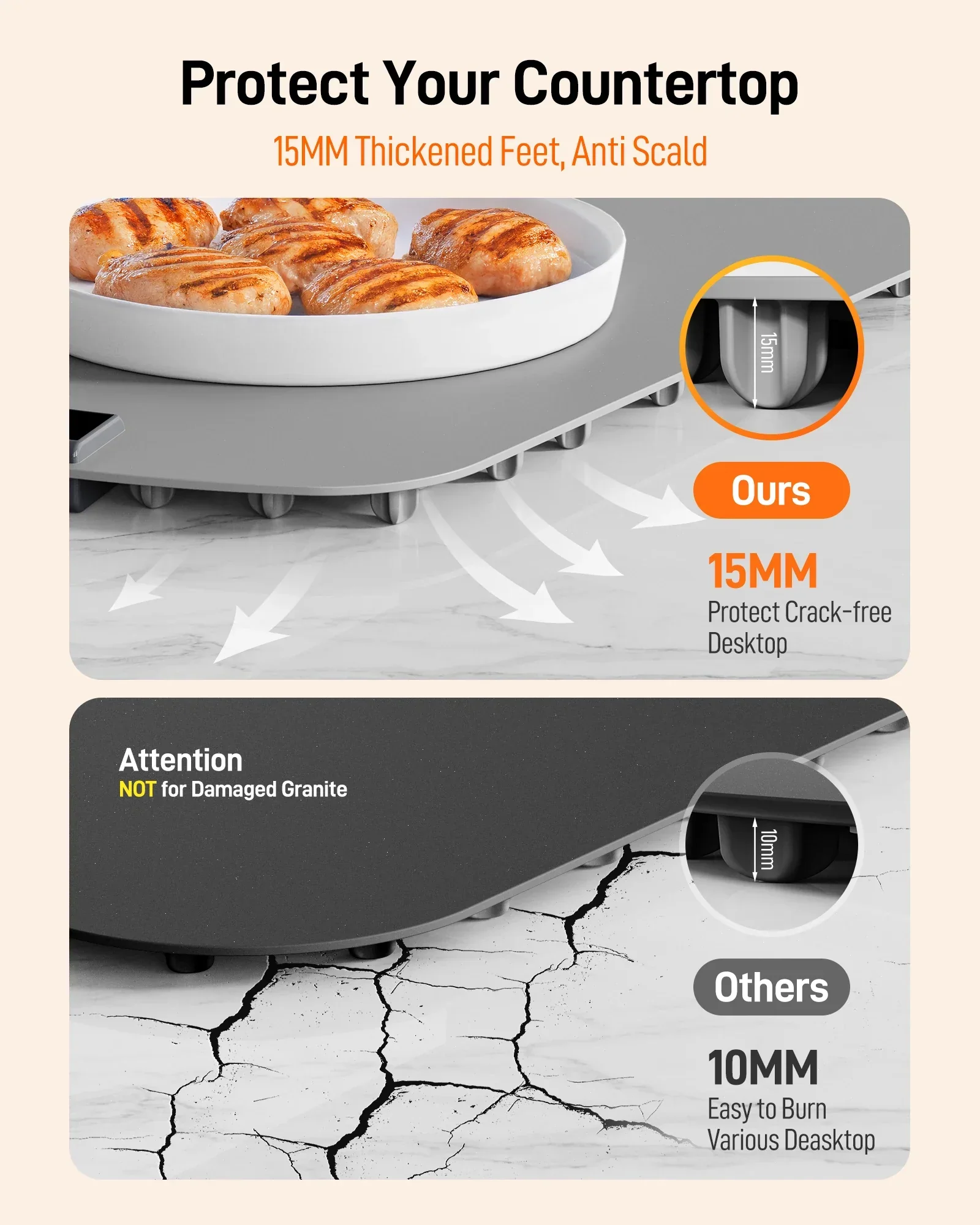 Electric Food Warming Tray Foldable Fast Heating Mat 8 Temp Portable Warmer - Image 3