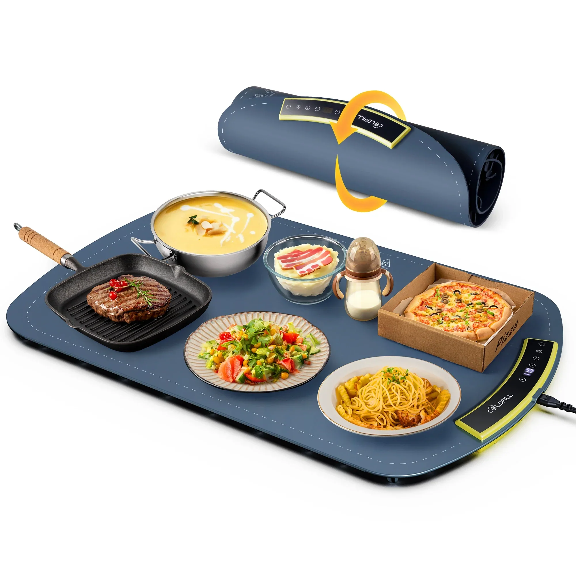 Electric Food Warming Tray Foldable Fast Heating Mat 8 Temp Portable Warmer - Image 7