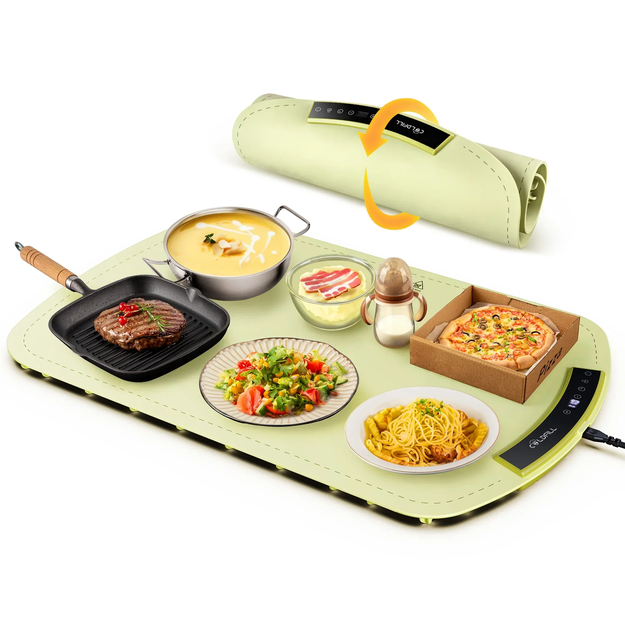 Electric Food Warming Tray Foldable Fast Heating Mat 8 Temp Portable Warmer - Image 8