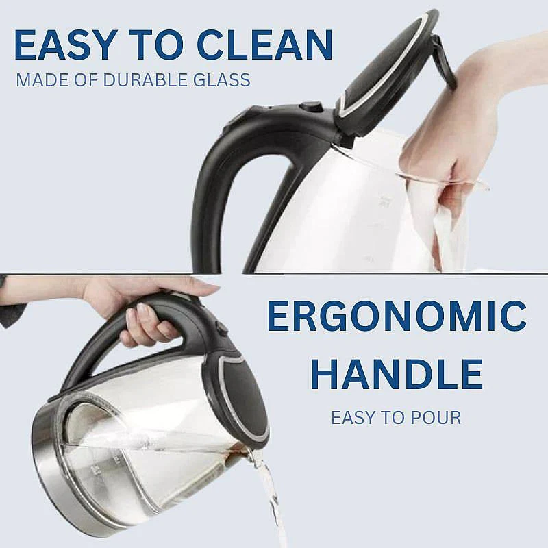 Electric Glass Kettle 1.8L 1500W Fast Boil LED Cordless - Image 6