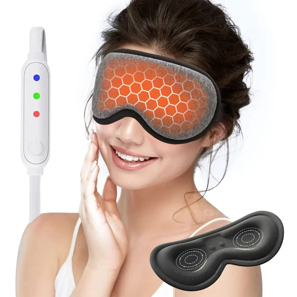 Electric Heated Eye Mask – 3D Warm Therapy Sleep Mask for Dark Circles & Fatigue - Image 2