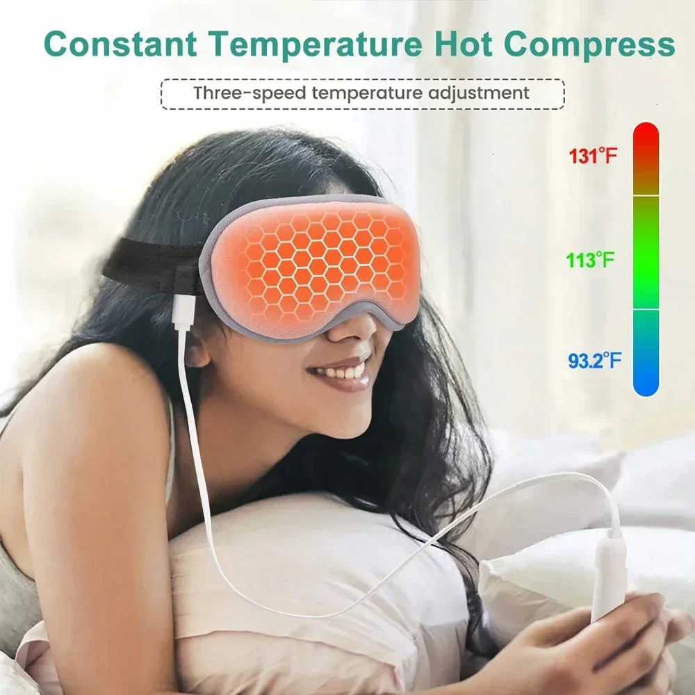 Electric Heated Eye Mask – 3D Warm Therapy Sleep Mask for Dark Circles & Fatigue - Image 3