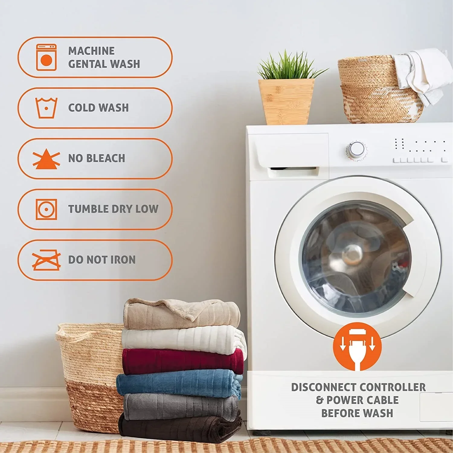 Electric Heated Throw Blanket Soft Washable 6 Heat Levels Auto Shut Off Safety - Image 5