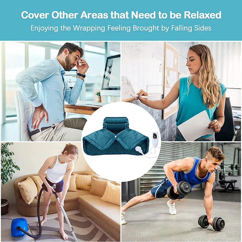Electric Heating Pad Shawl – Shoulder Neck Back Heat Therapy Pain Relief Wrap - Image 7