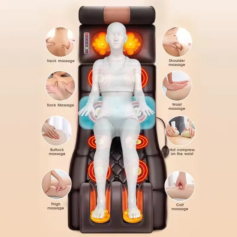 Electric Massage Mattress Vibrating Heating Massager for Back Neck Full Body - Image 4