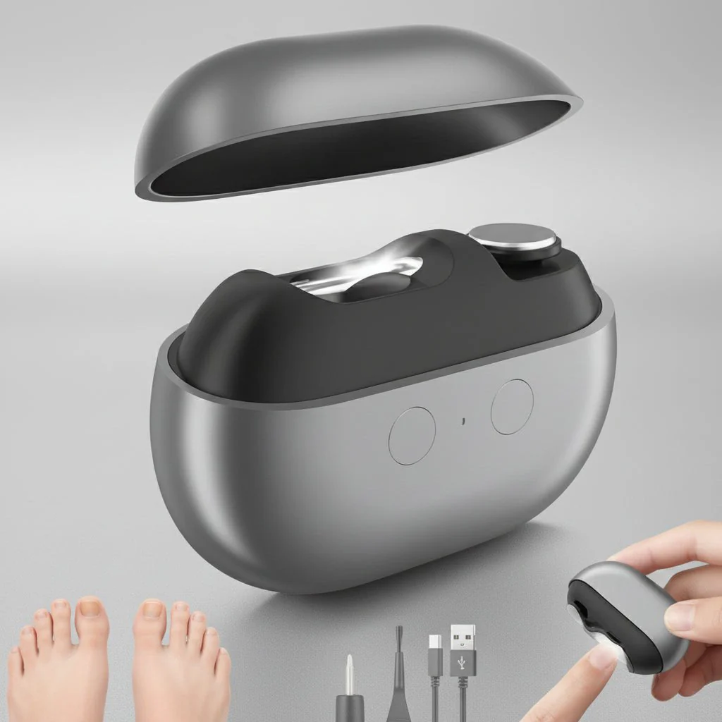 Electric Nail Clipper with LED Light USB-C Rechargeable - Image 2