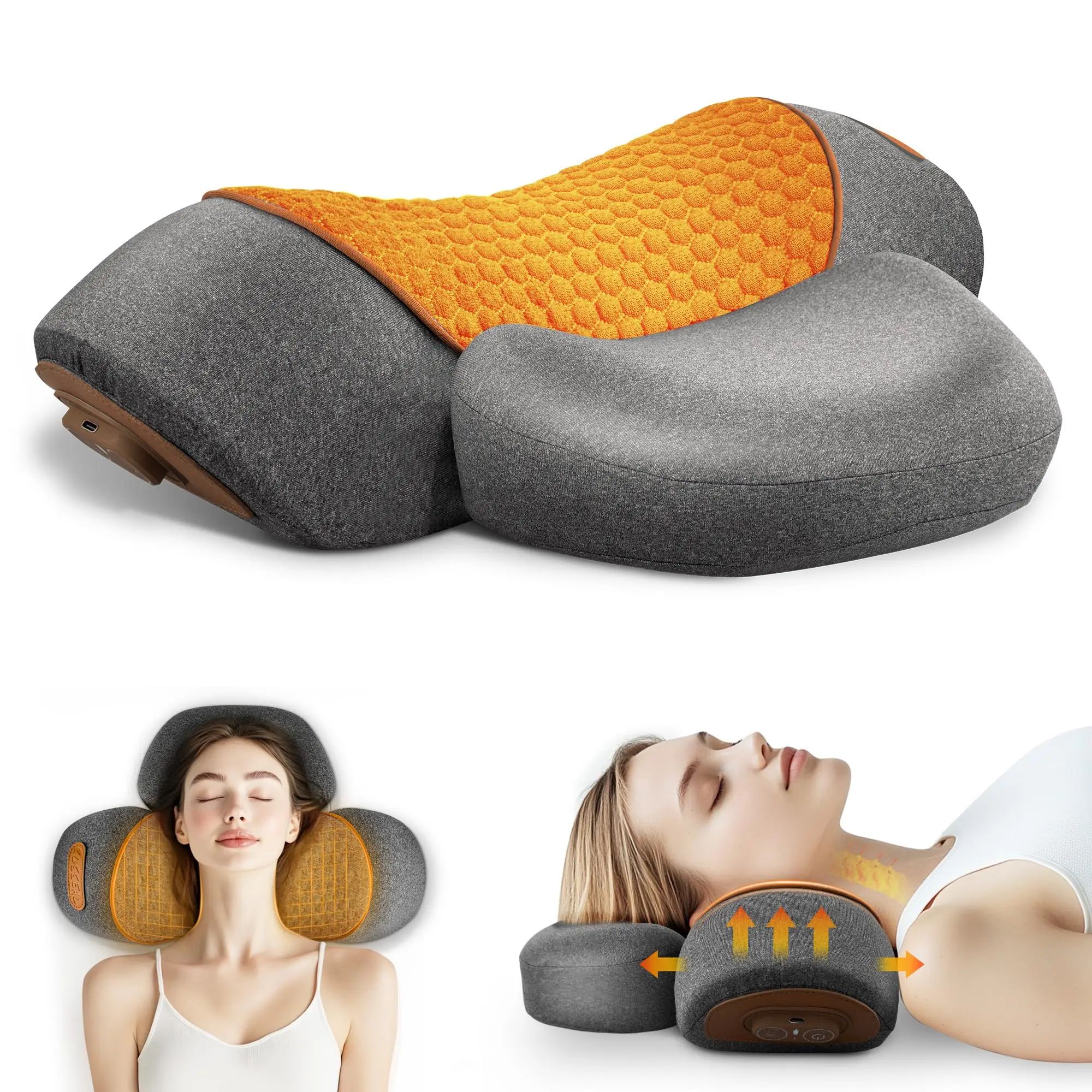Electric Neck Massager – Heated Cervical Pillow with Vibration for Neck & Shoulder