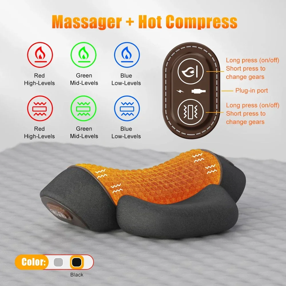 Electric Neck Massager – Heated Cervical Pillow with Vibration for Neck & Shoulder - Image 6