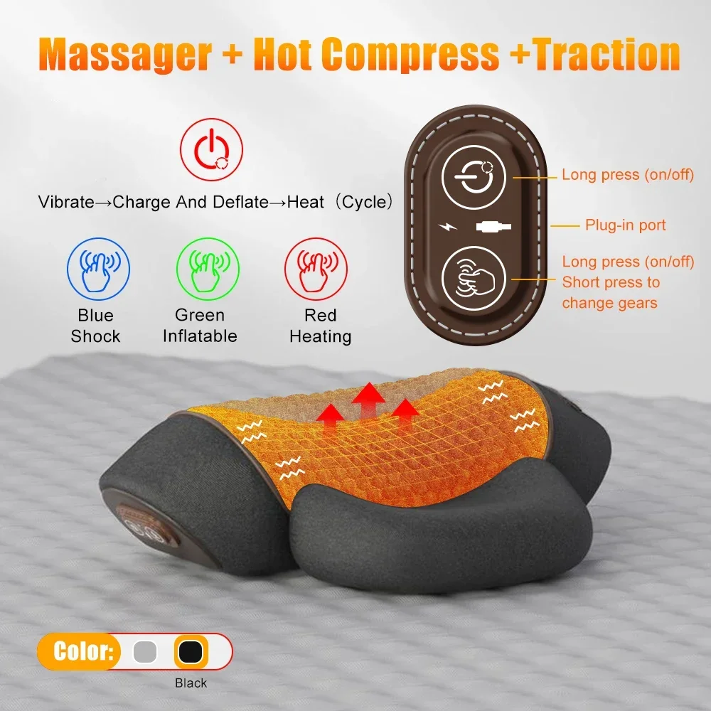 Electric Neck Massager – Heated Cervical Pillow with Vibration for Neck & Shoulder - Image 7