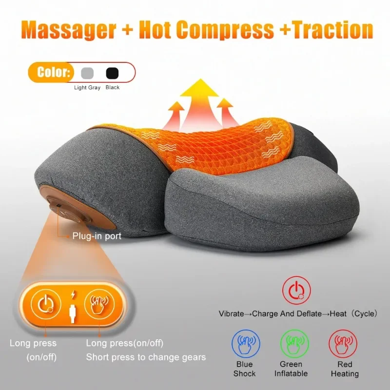 Electric Neck Massager Pillow – Heated Cervical Stretcher for Back & Sleep Support - Image 2