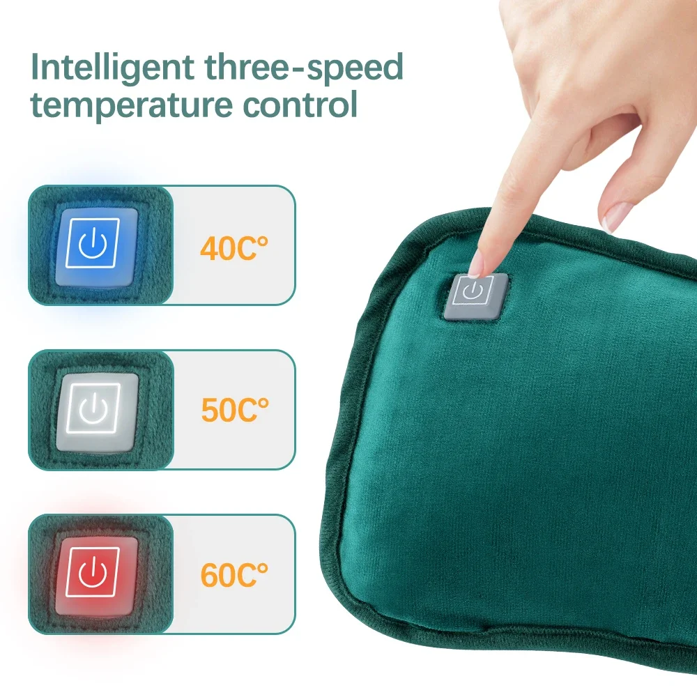 Electric USB Hand Warmer 3-Level Hot Water Bag Soft Reusable Winter Pocket - Image 5