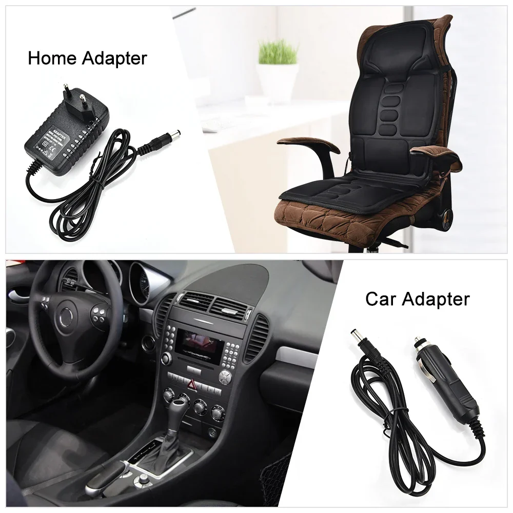 Electric Vibrating Back Massage Cushion with Heat for Car Office Neck Lumbar - Image 6