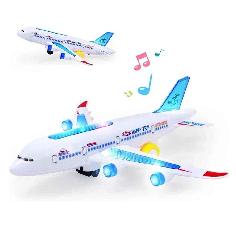 Electronic Airplane Toy with Music & Lights – Automatic Rotating Educational Plane - Image 3