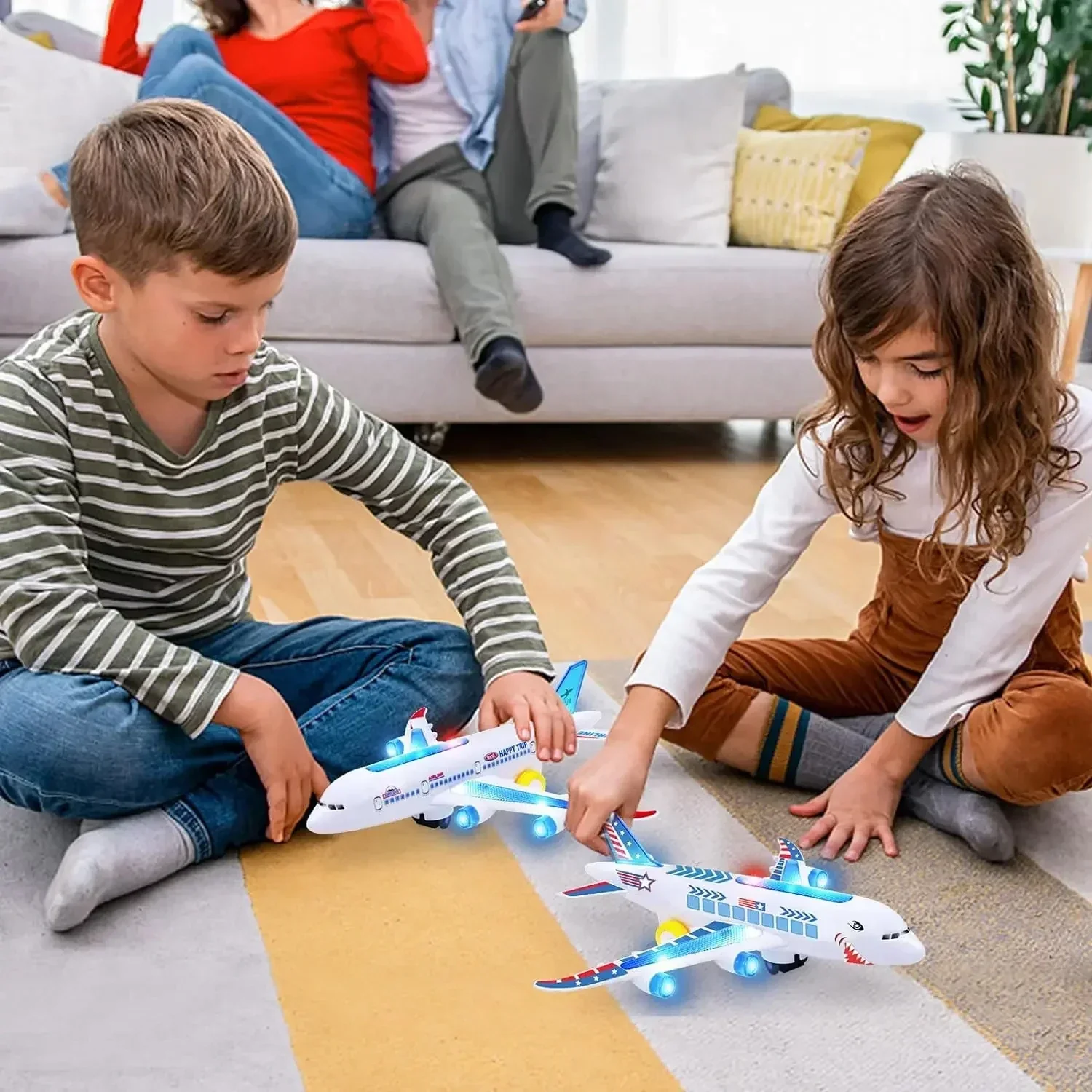 Electronic Airplane Toy with Music & Lights – Automatic Rotating Educational Plane - Image 4