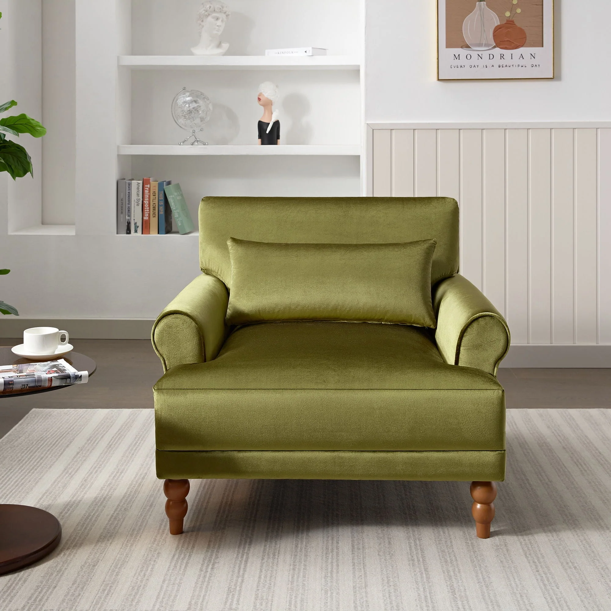 Elegant Circular Armrests Arm Chair with Ergonomic Lumbar Support - Image 2