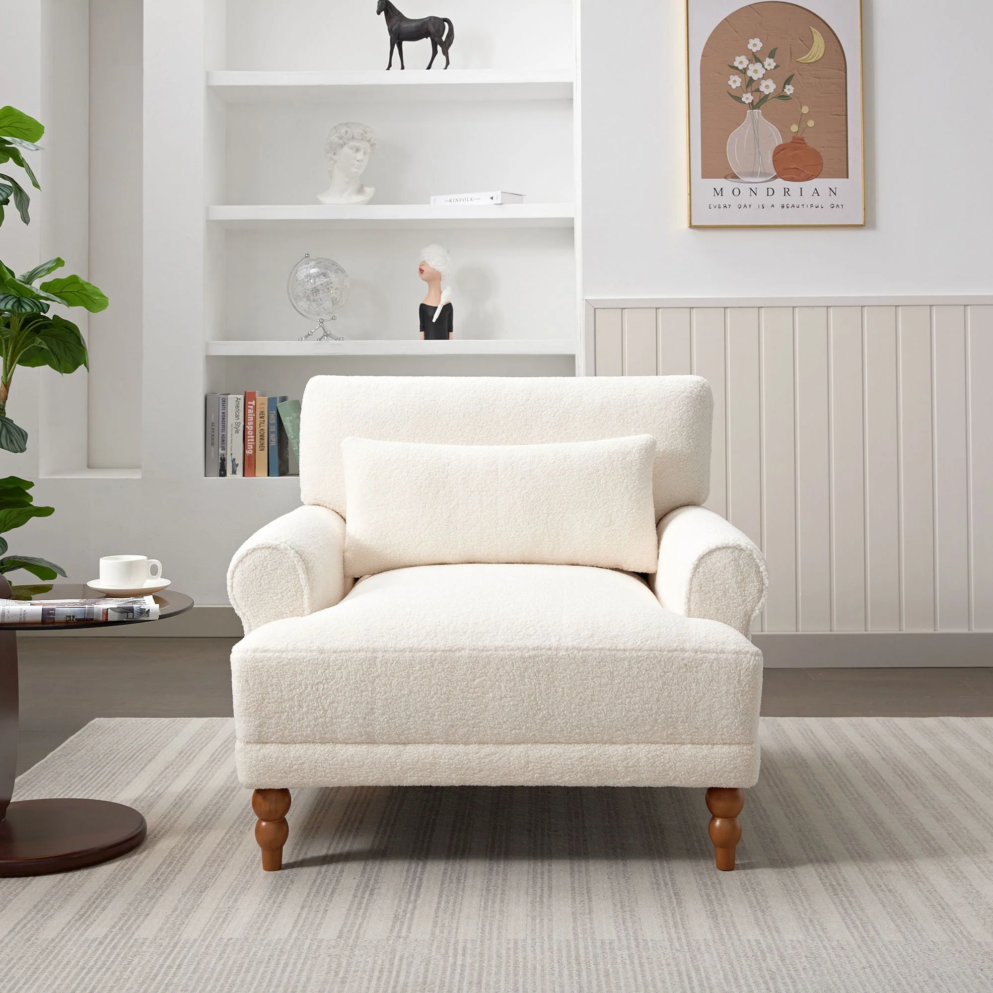 Elegant Circular Armrests Arm Chair with Ergonomic Lumbar Support - Image 3