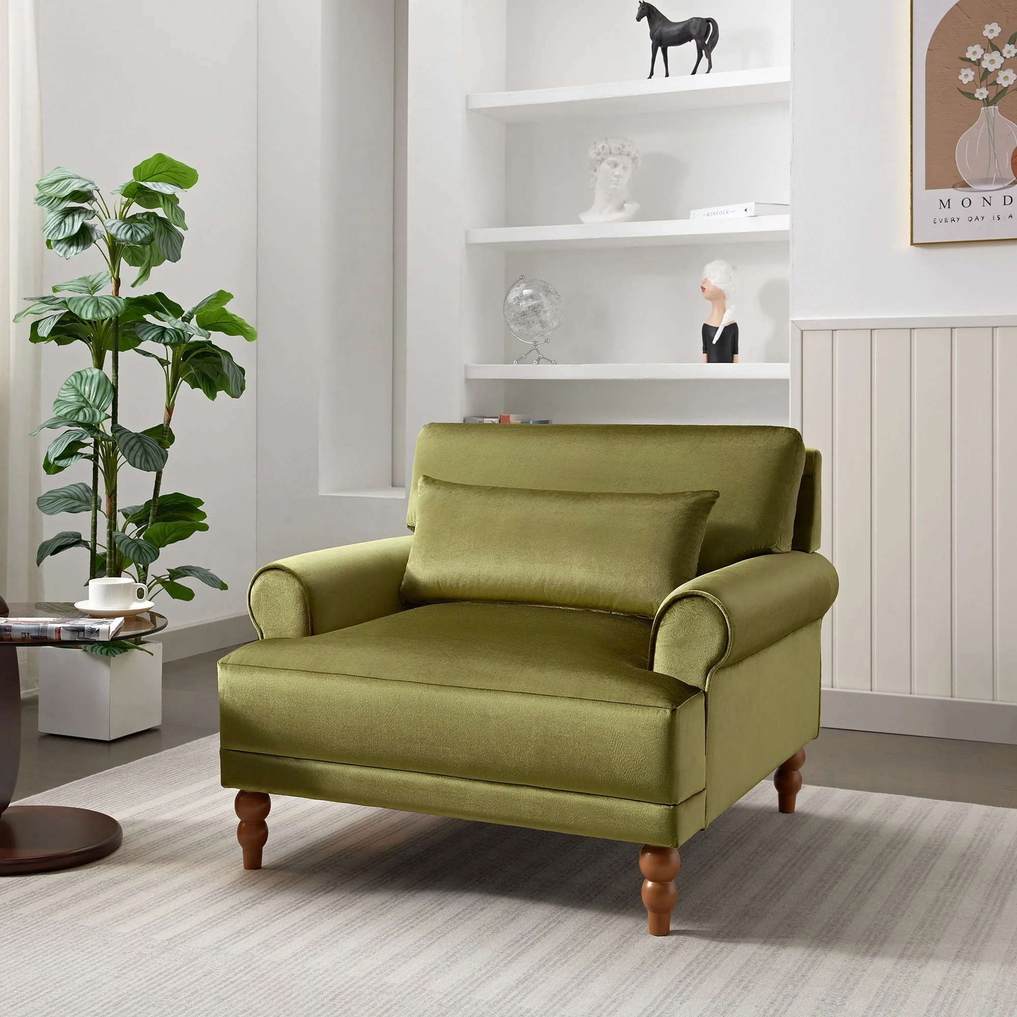 Elegant Circular Armrests Arm Chair with Ergonomic Lumbar Support - Image 4
