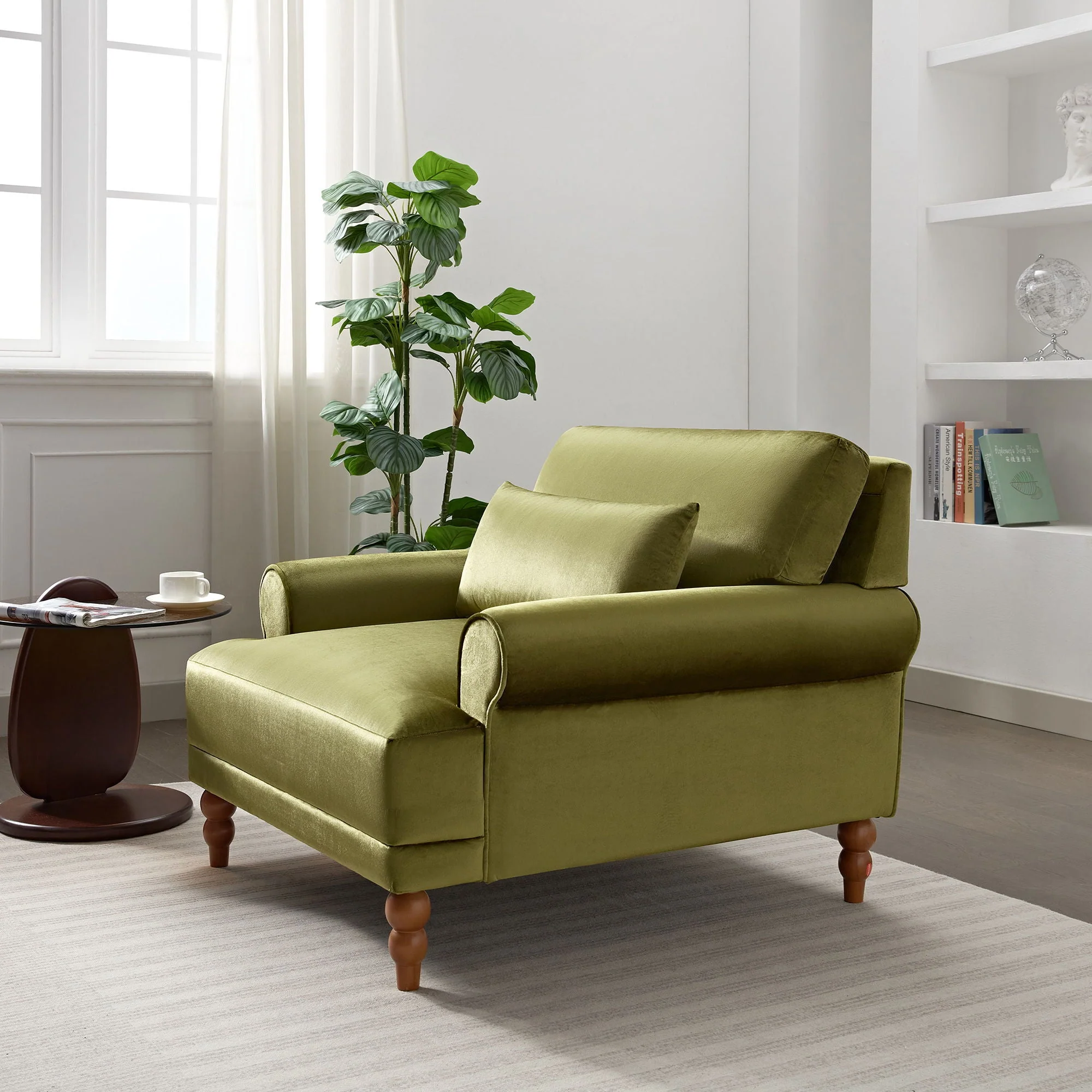 Elegant Circular Armrests Arm Chair with Ergonomic Lumbar Support - Image 7
