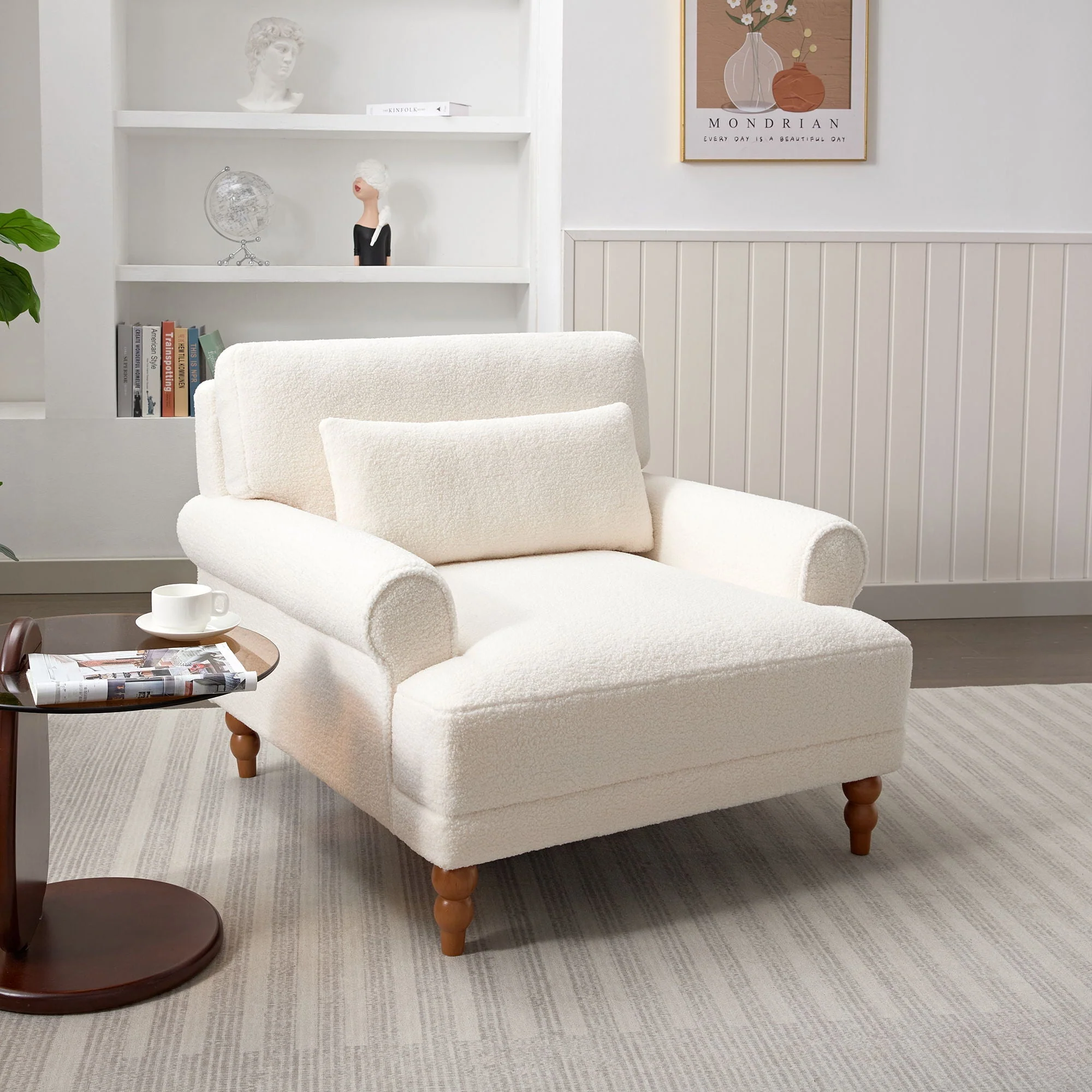 Elegant Circular Armrests Arm Chair with Ergonomic Lumbar Support - Image 8