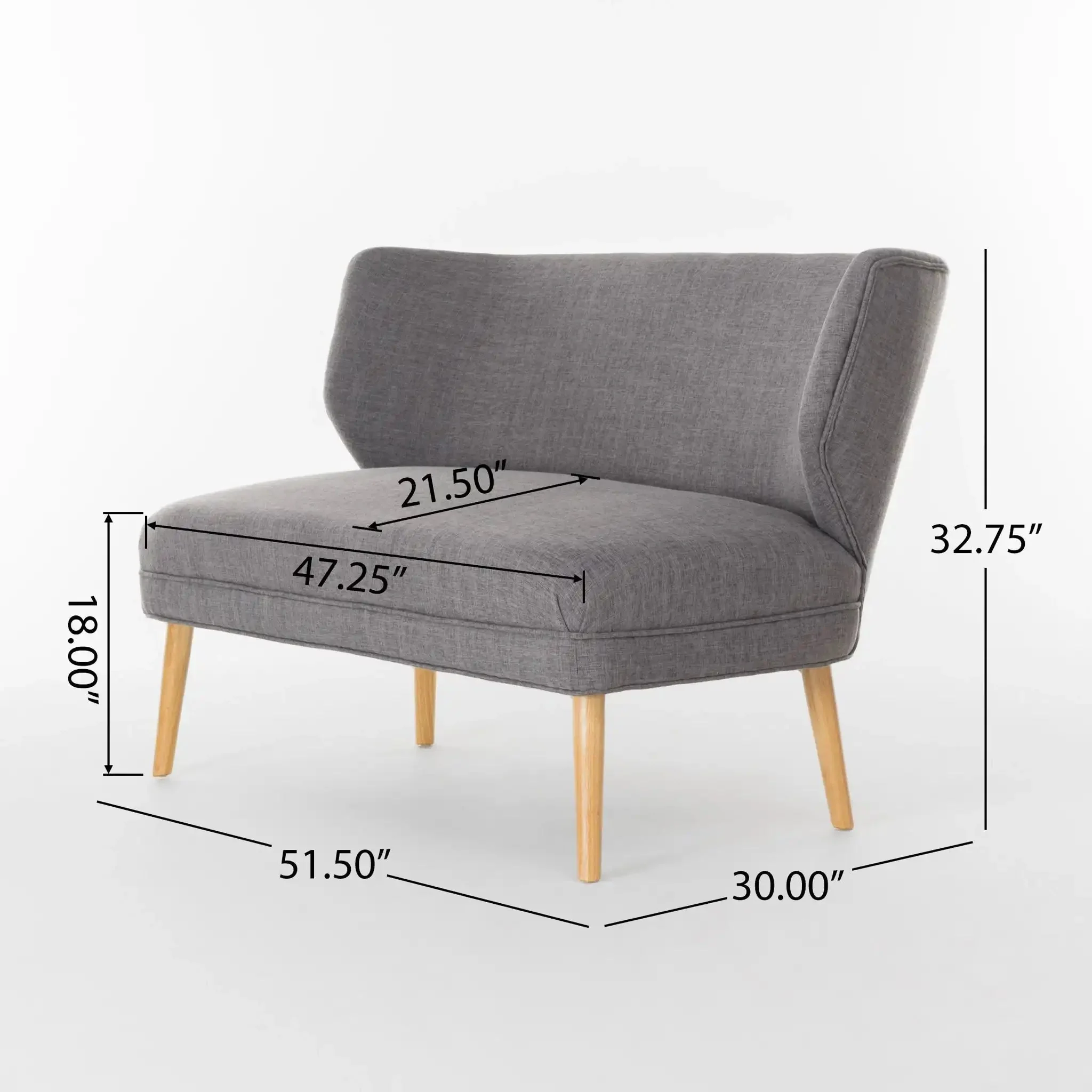 Elegant Classic Upholstered Loveseat With Curved Backrest - Image 4