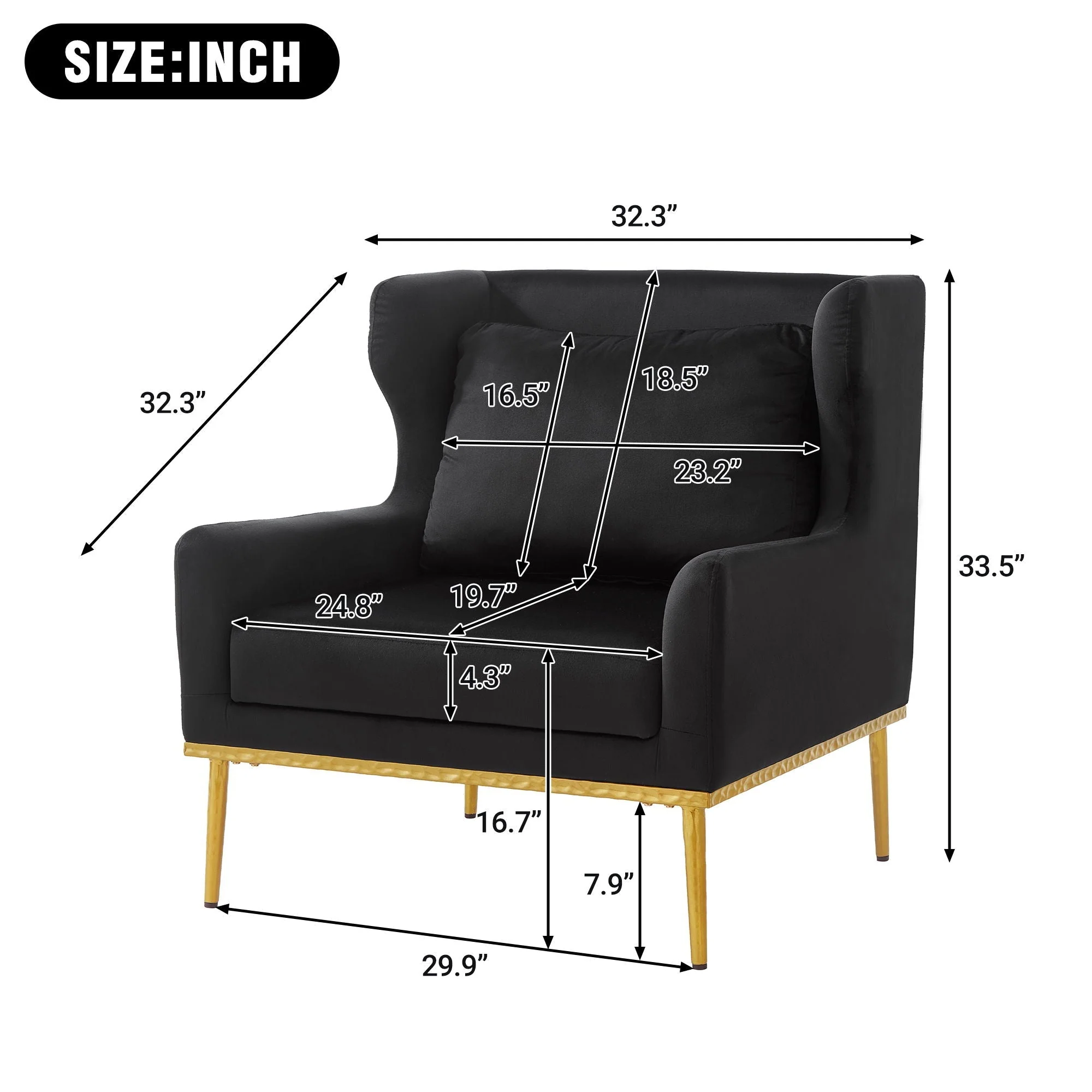 Elegant Curved Armrest Accent Armchair - Image 14