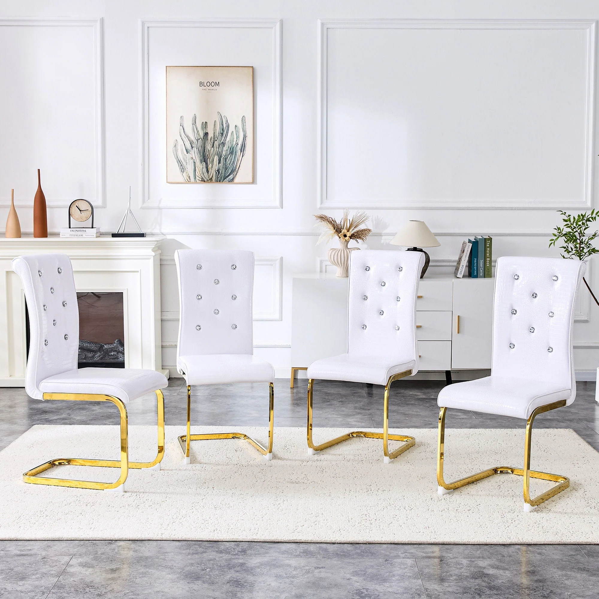 Elegant Design Alligator Skin Upholstered Dining Chairs - Image 19