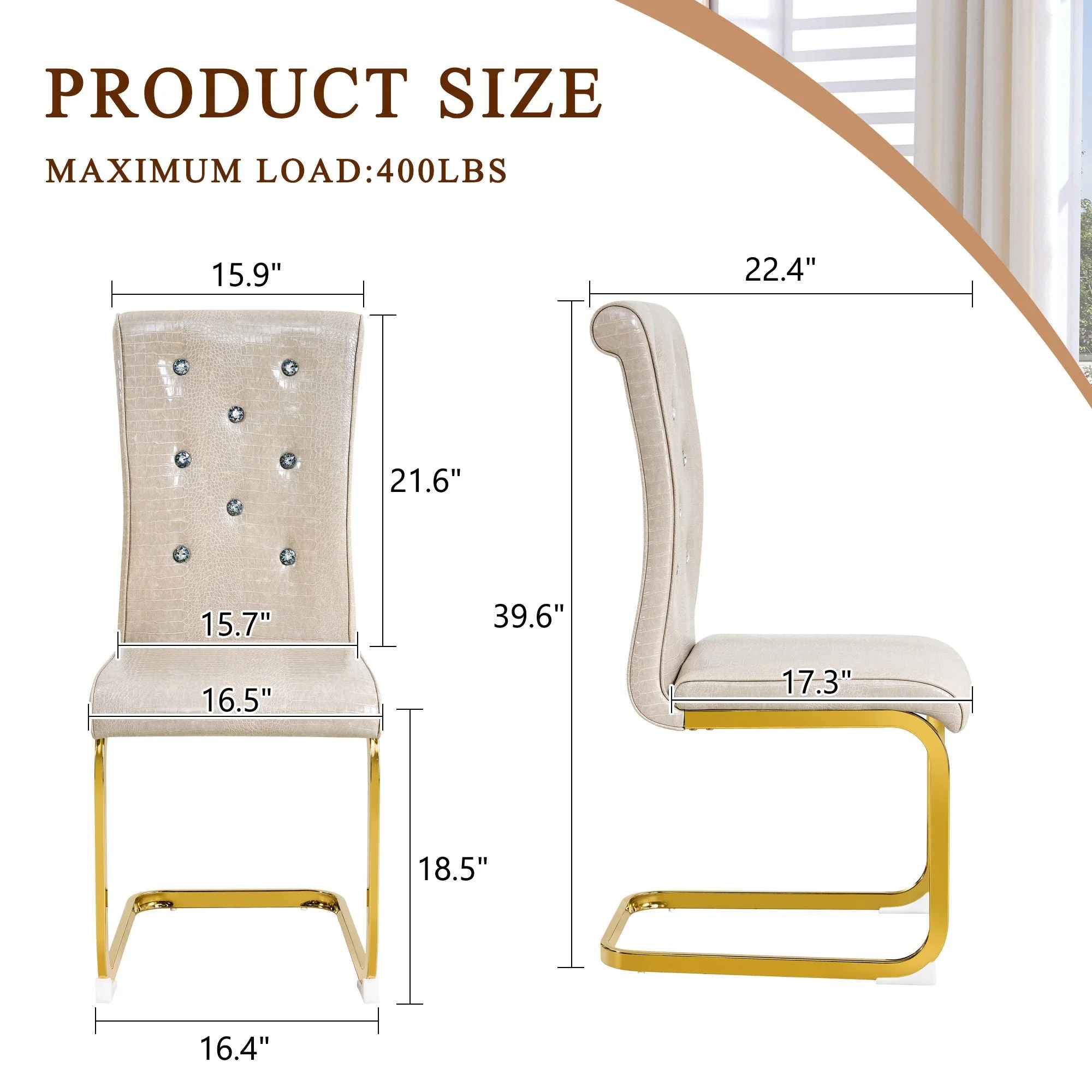 Elegant Design Alligator Skin Upholstered Dining Chairs - Image 21