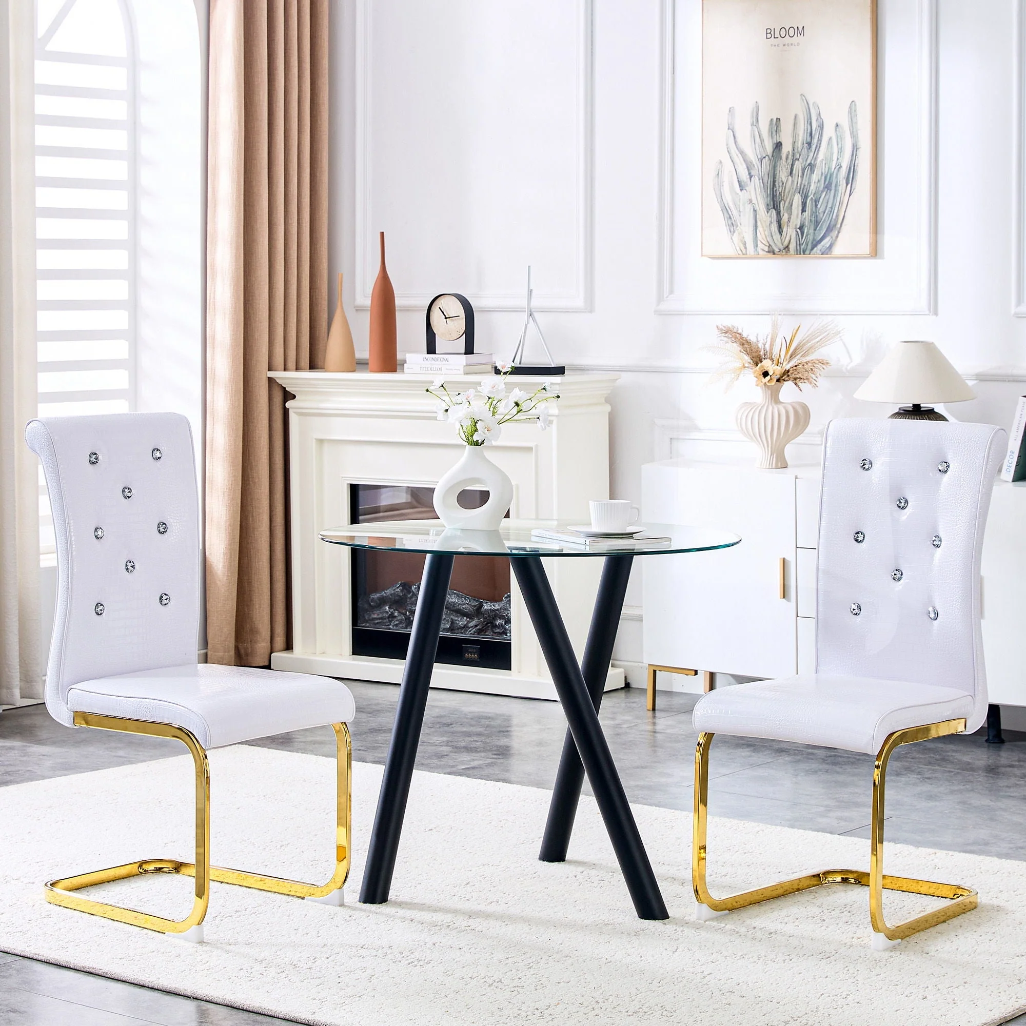 Elegant Design Alligator Skin Upholstered Dining Chairs - Image 24