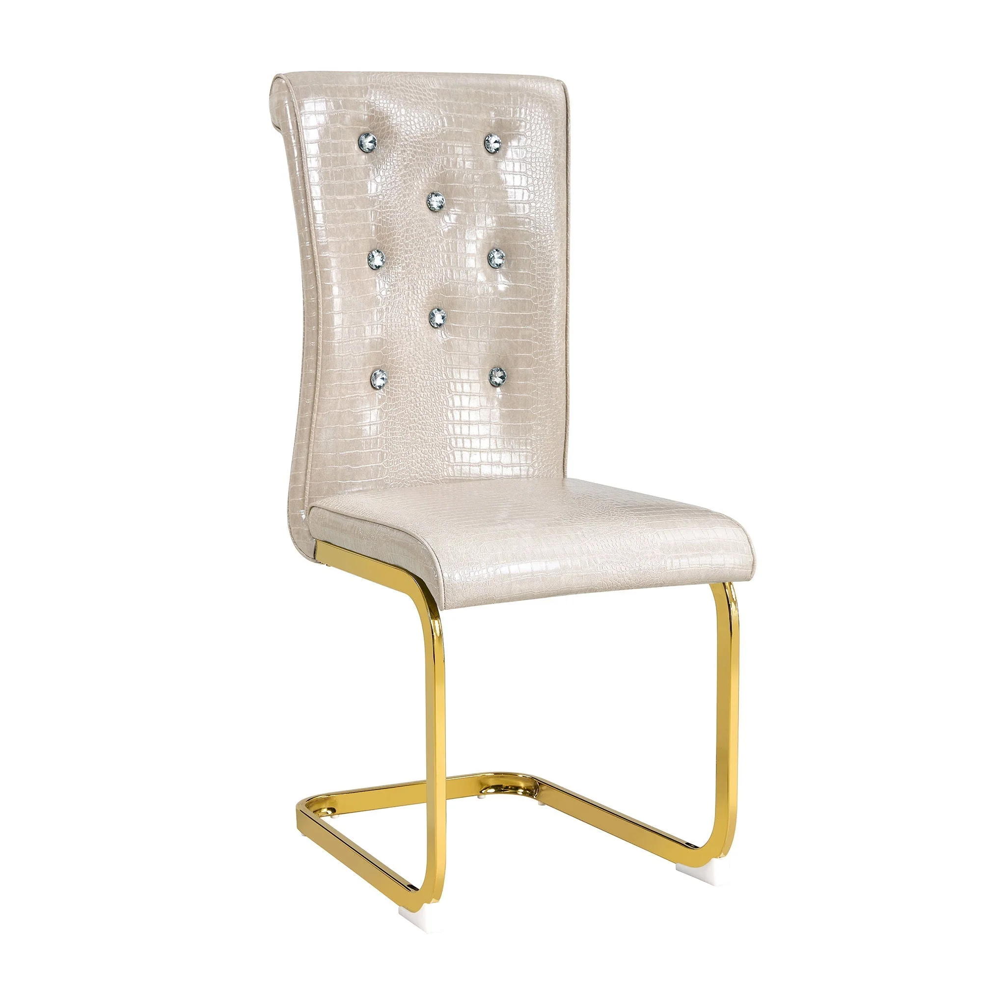Elegant Design Alligator Skin Upholstered Dining Chairs - Image 3