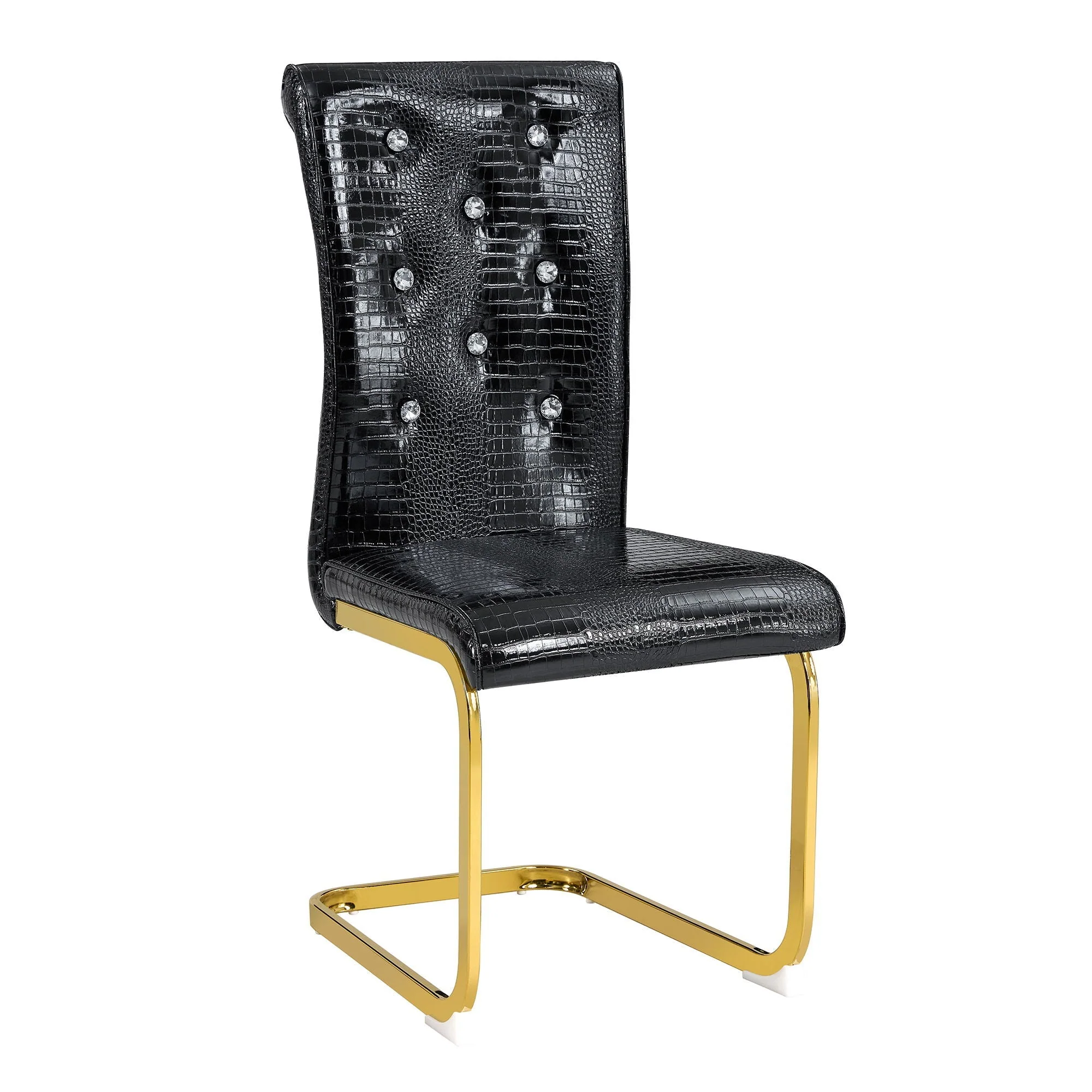 Elegant Design Alligator Skin Upholstered Dining Chairs - Image 4