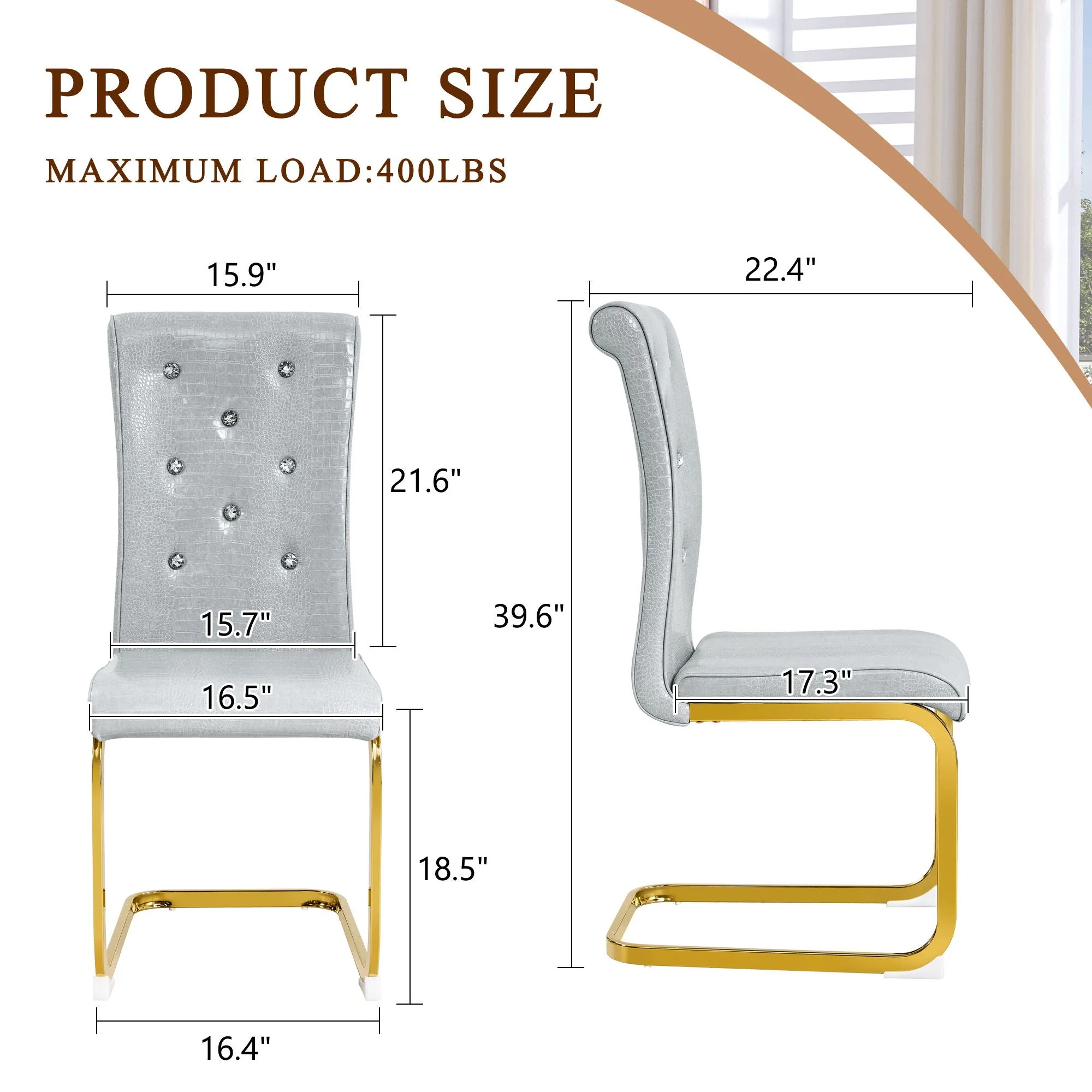 Elegant Design Alligator Skin Upholstered Dining Chairs - Image 5