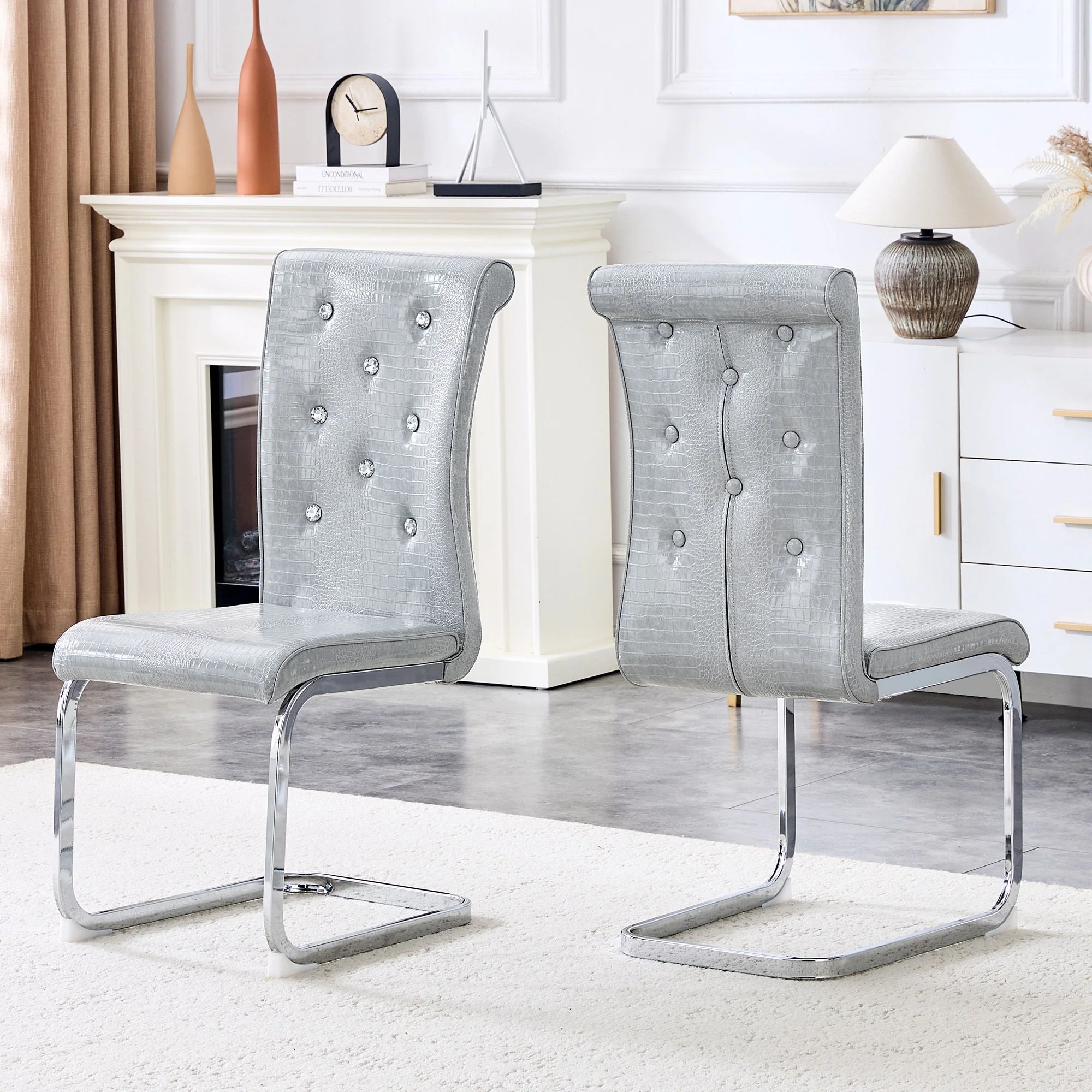 Elegant Design Upholstered Dining Chairs - Image 17
