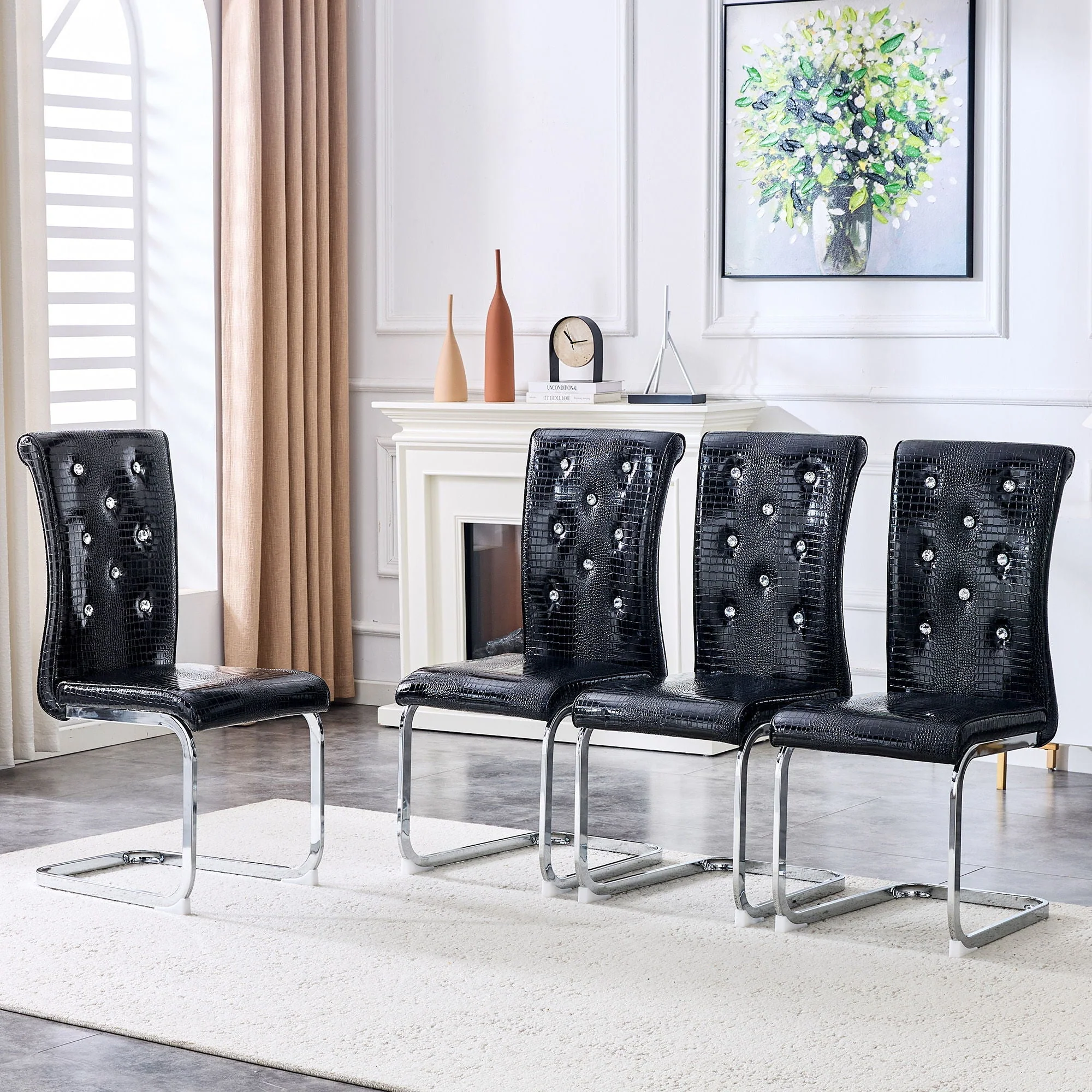 Elegant Design Upholstered Dining Chairs - Image 9