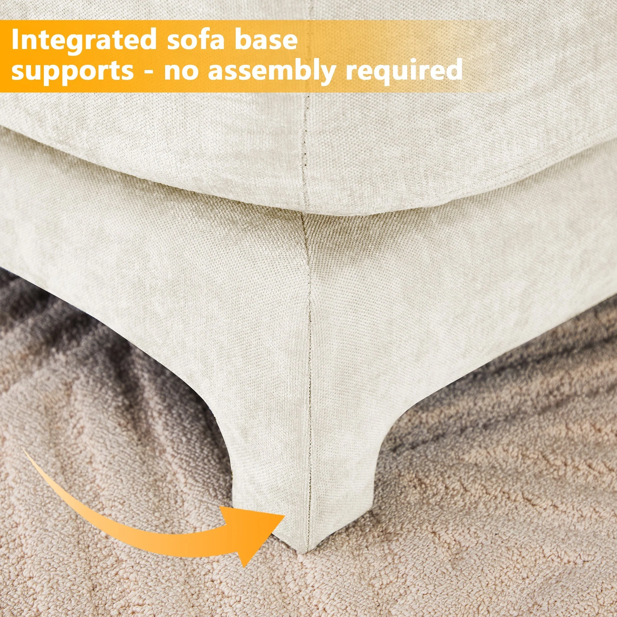 Elegant Four-Seater Sofa with Movable Ottoman and Lumbar Pillow - Image 11