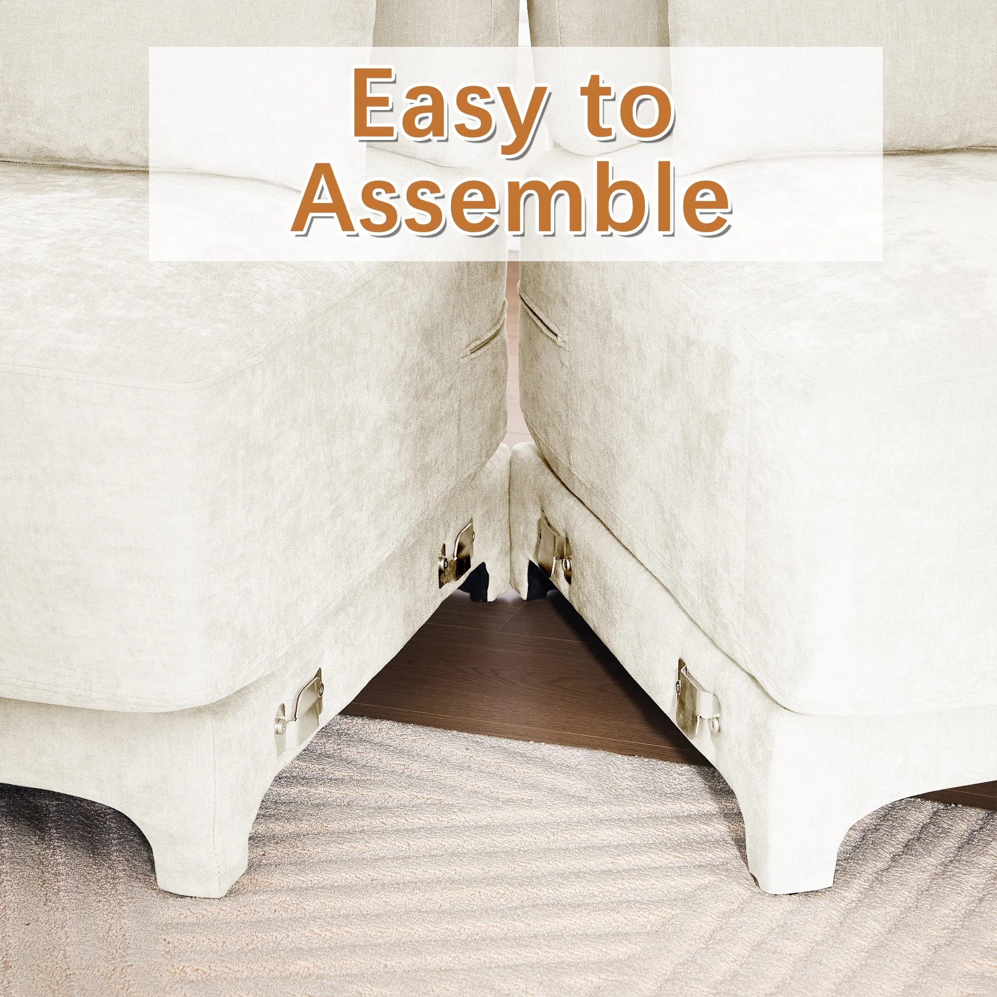 Elegant Four-Seater Sofa with Movable Ottoman and Lumbar Pillow - Image 12