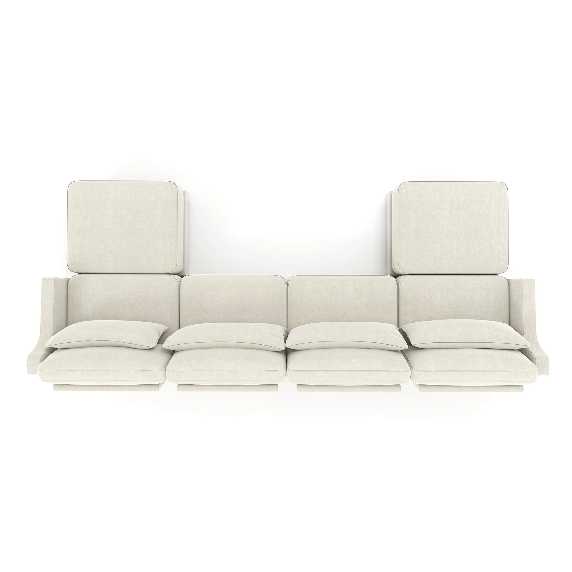 Elegant Four-Seater Sofa with Movable Ottoman and Lumbar Pillow - Image 16