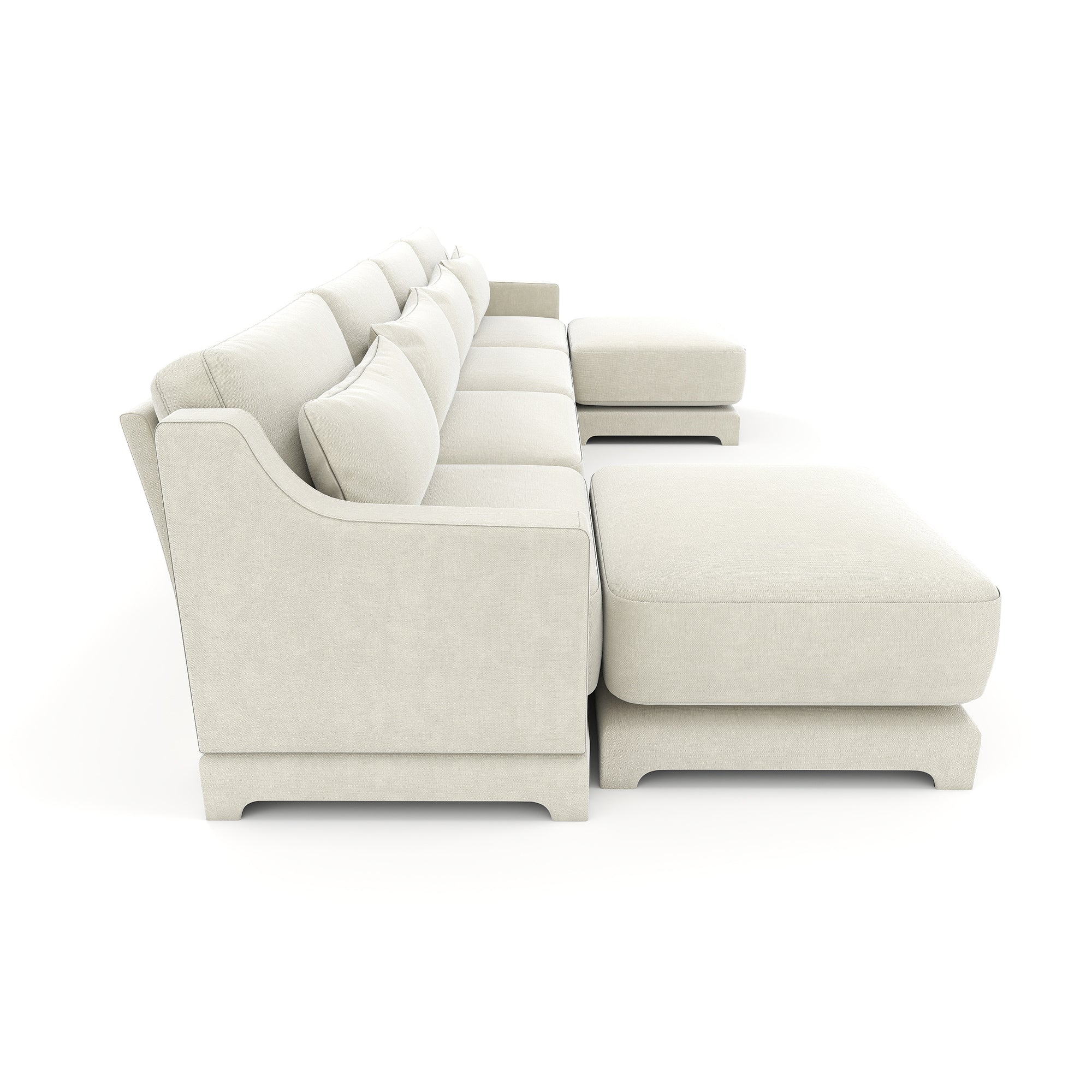 Elegant Four-Seater Sofa with Movable Ottoman and Lumbar Pillow - Image 17