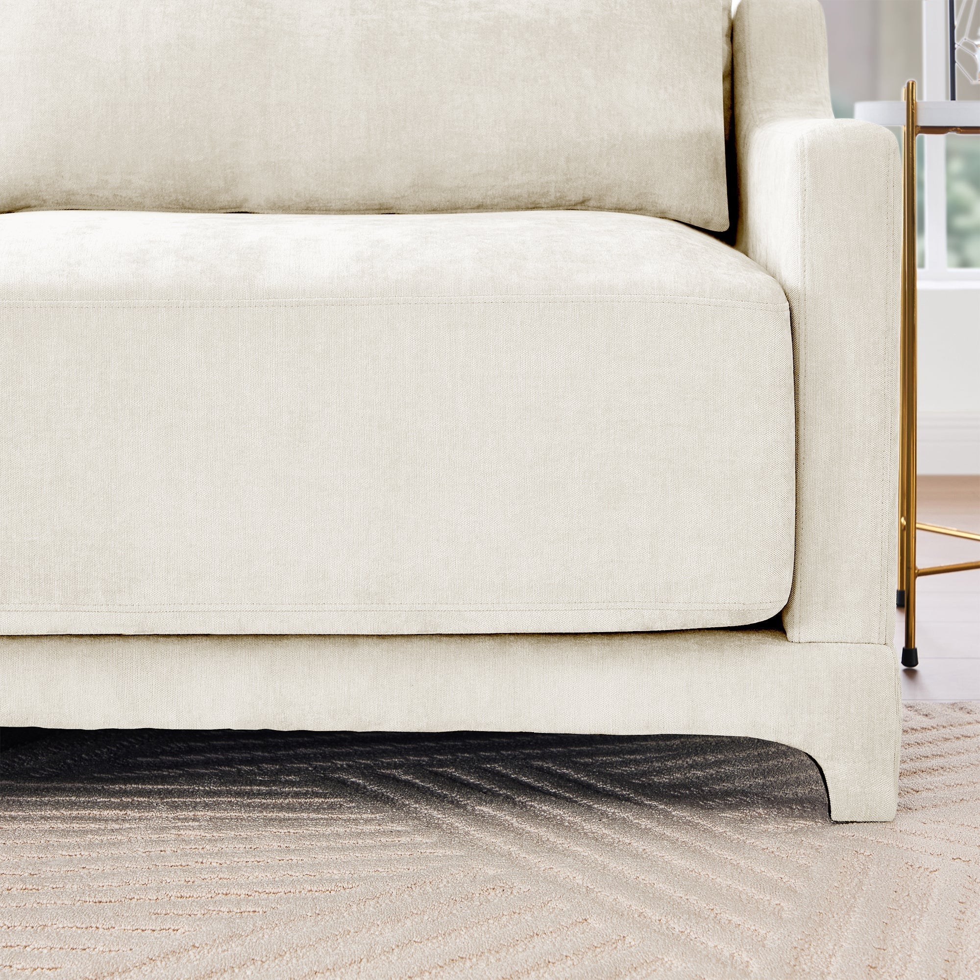 Elegant Four-Seater Sofa with Movable Ottoman and Lumbar Pillow - Image 21