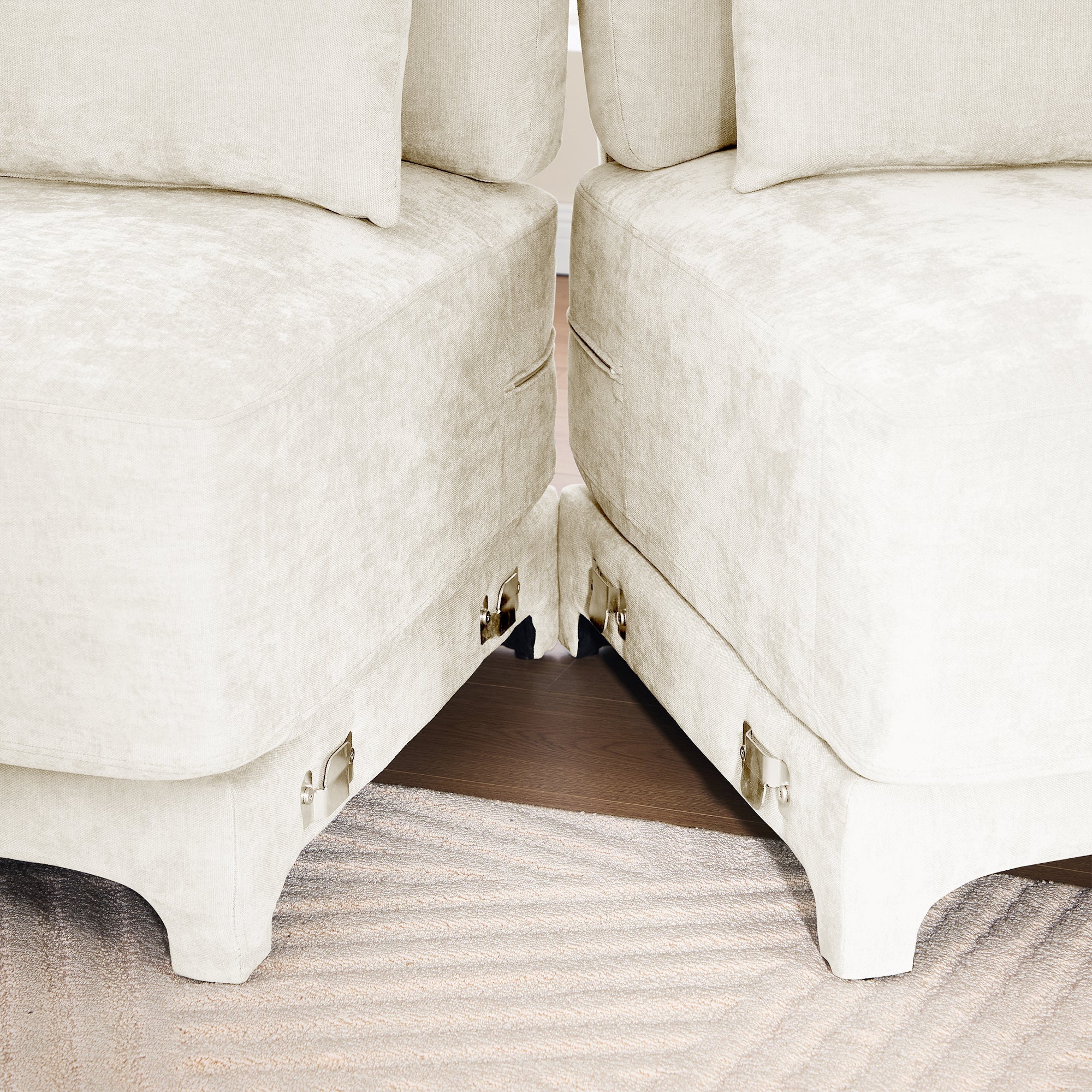 Elegant Four-Seater Sofa with Movable Ottoman and Lumbar Pillow - Image 24