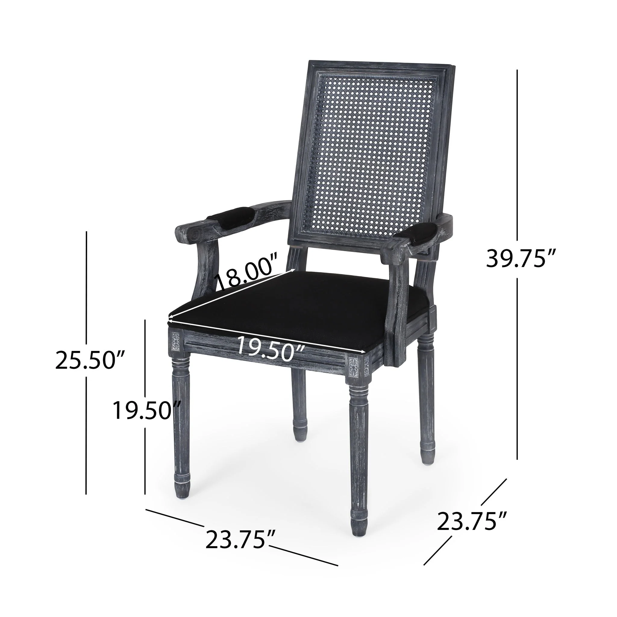 Elegant French Country Style Dining Chair With Cane Backrest - Image 12