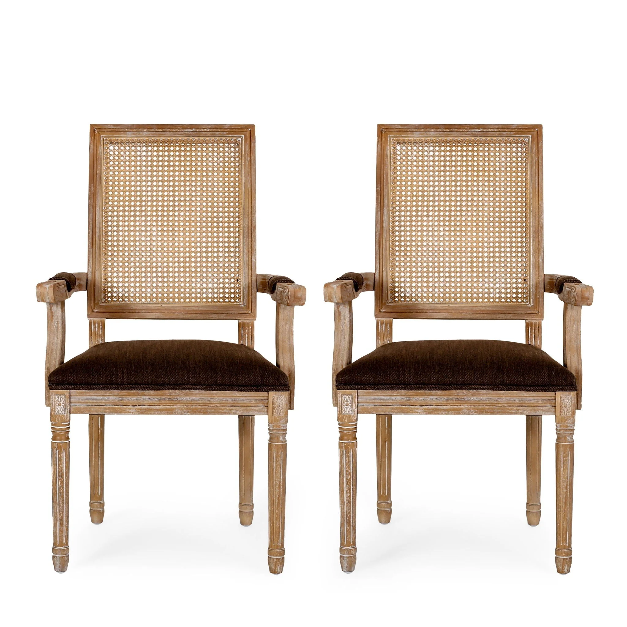 Elegant French Country Style Dining Chair With Cane Backrest - Image 14
